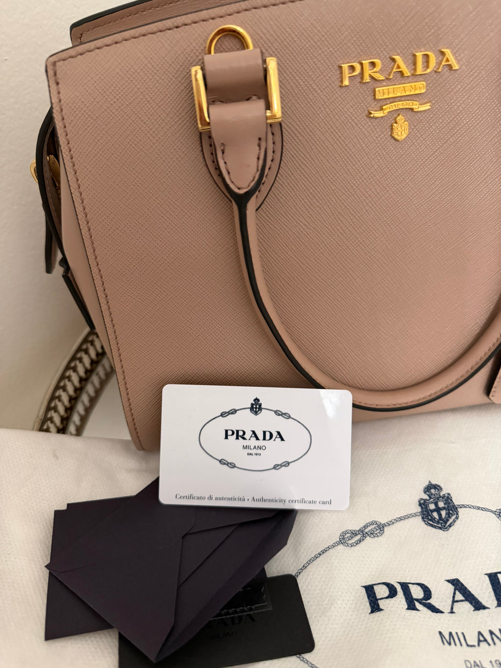 PRADA SAFFIANO SMALL LUX 2WAY HANDBAG