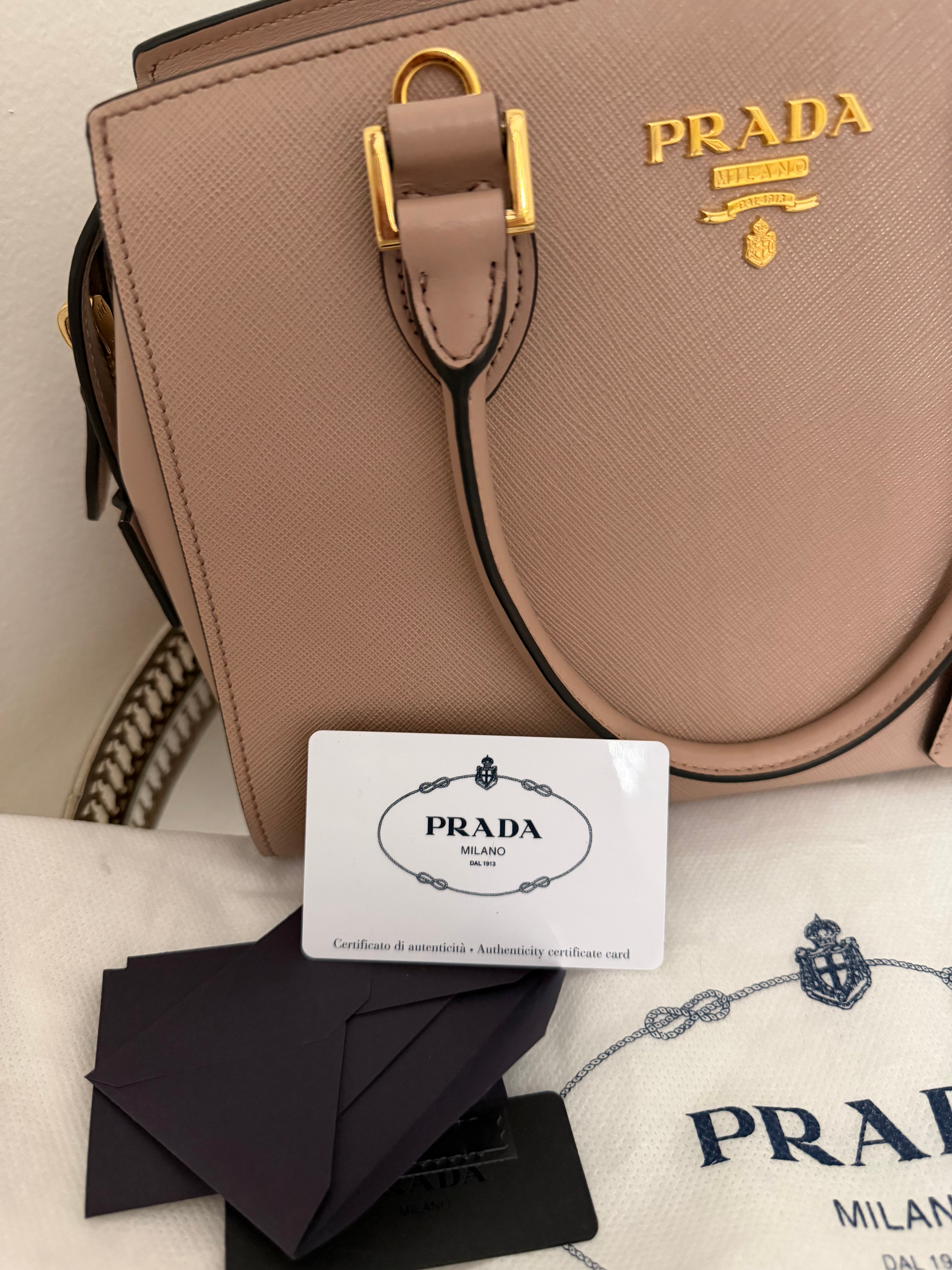 PRADA SAFFIANO SMALL LUX 2WAY HANDBAG