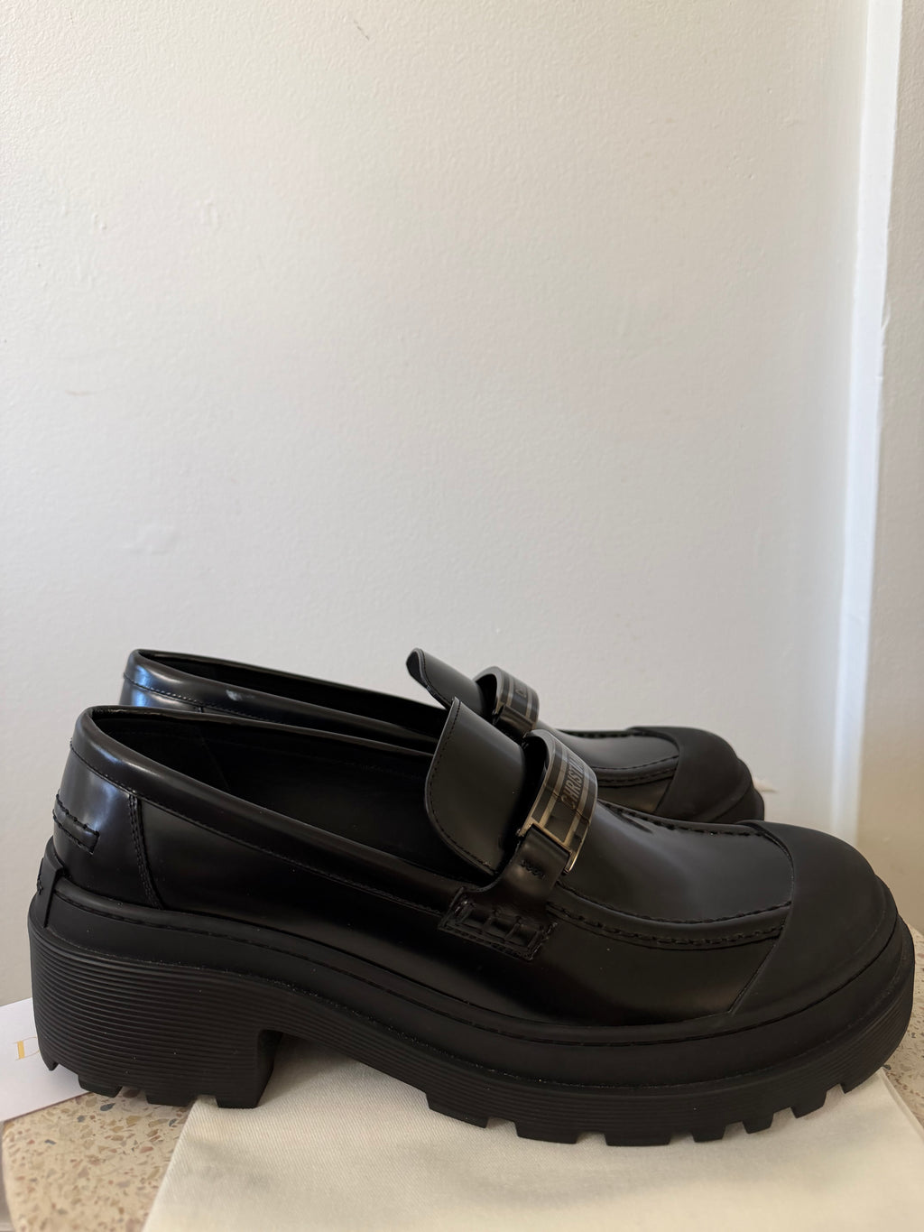 Christian Dior CalfSkin Code Lug Platform Loafer