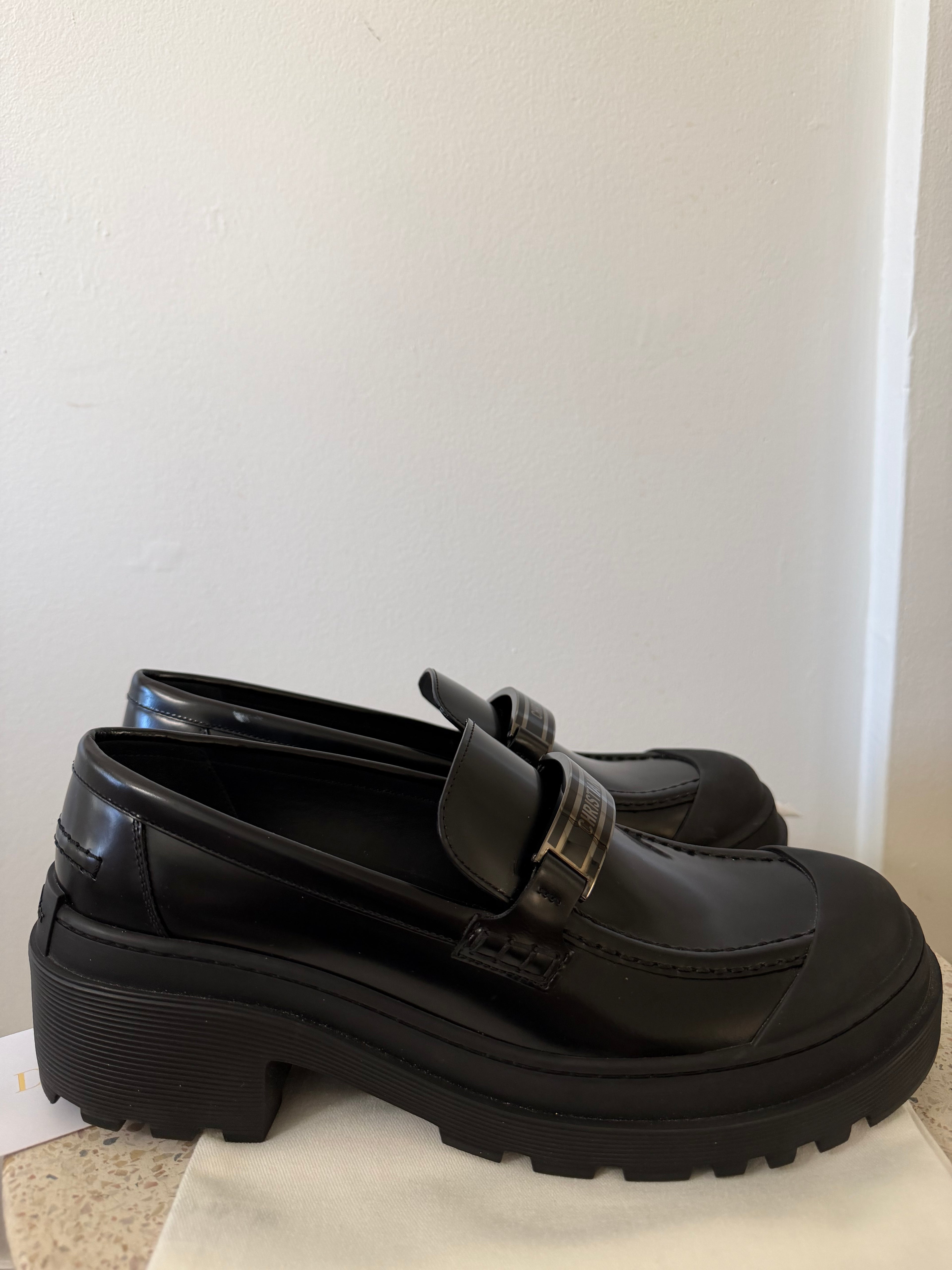 Christian Dior CalfSkin Code Lug Platform Loafer