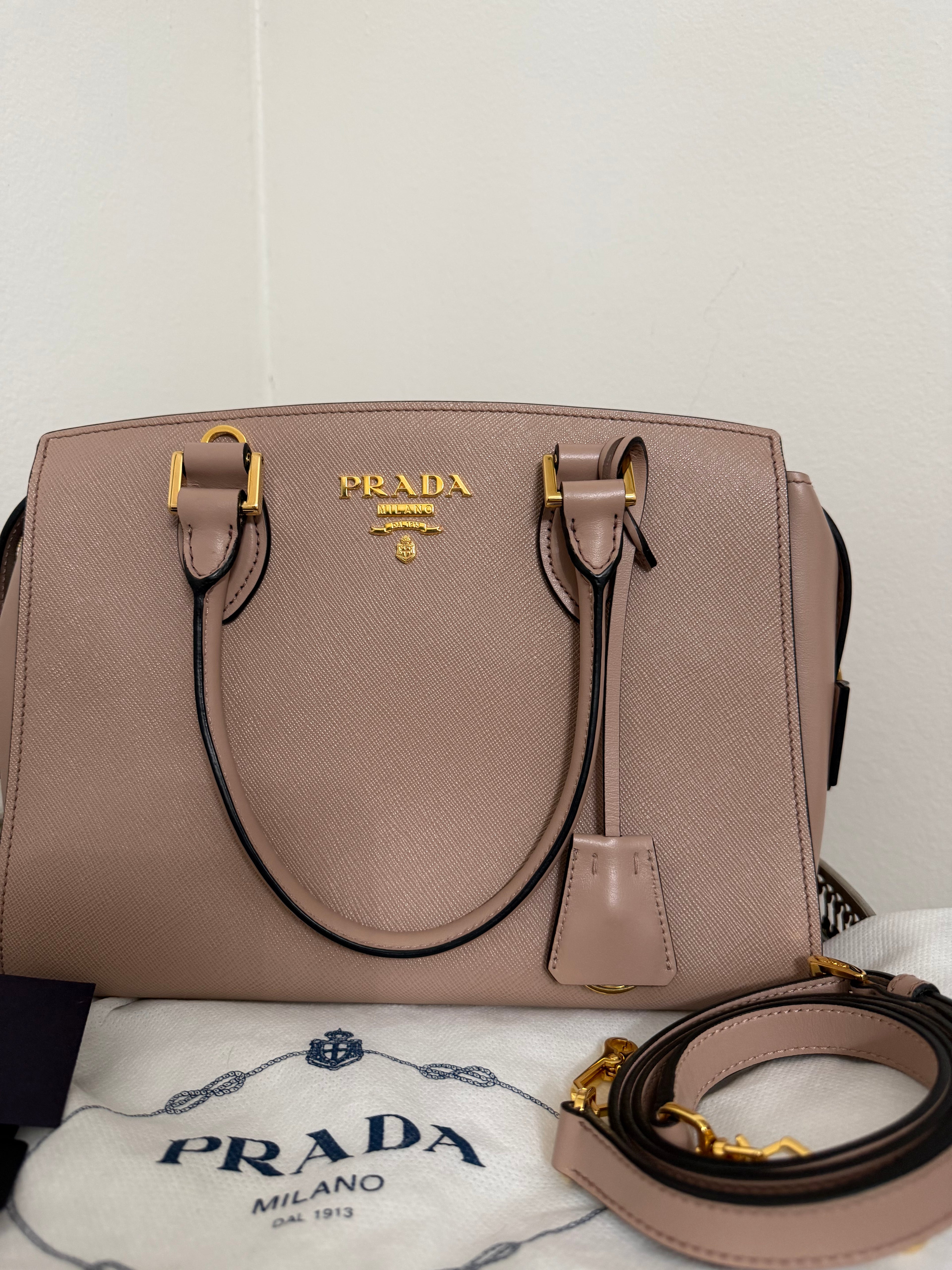 PRADA SAFFIANO SMALL LUX 2WAY HANDBAG