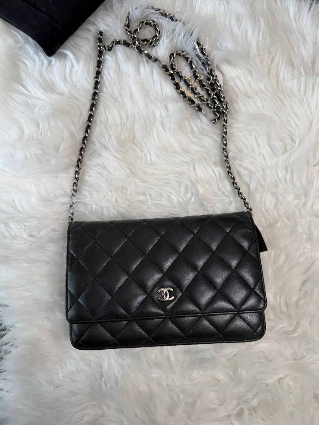 CHANEL LAMBSKIN WALLET ON CHAIN