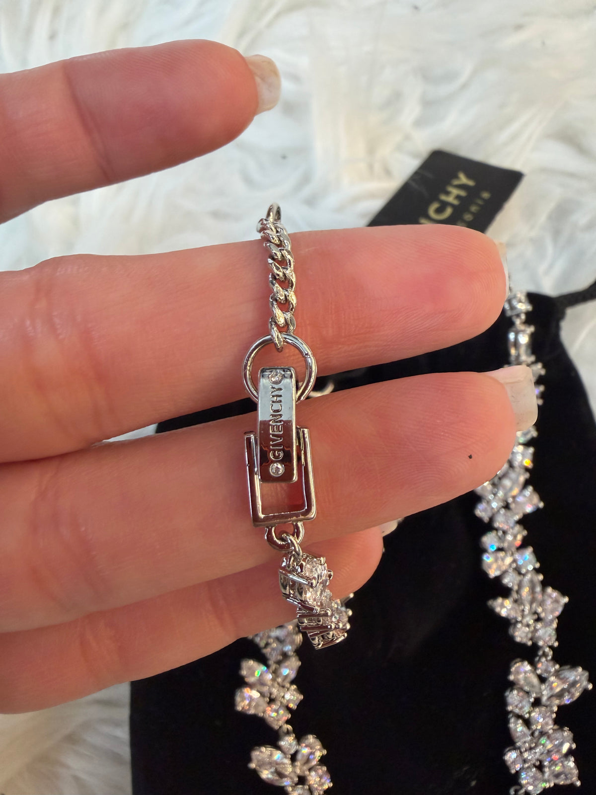 GIVENCHY CRYSTAL FLORAL CLUSTER NECKLACE