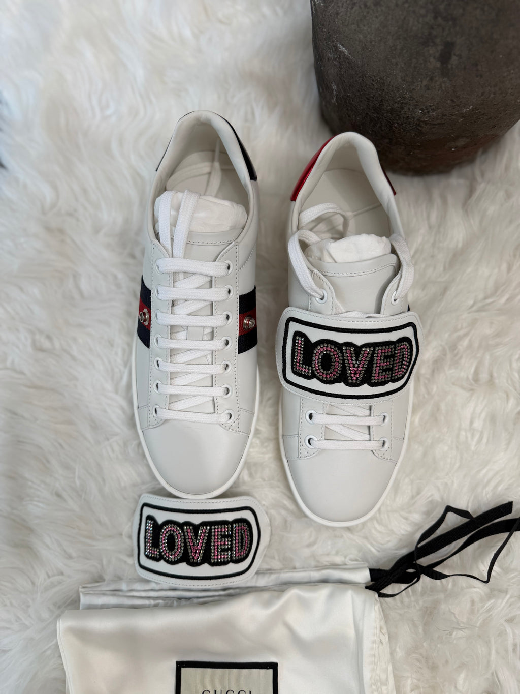 CALFSKIN AYERS NEW ACE SNEAKERS WITH LOVE PATCH