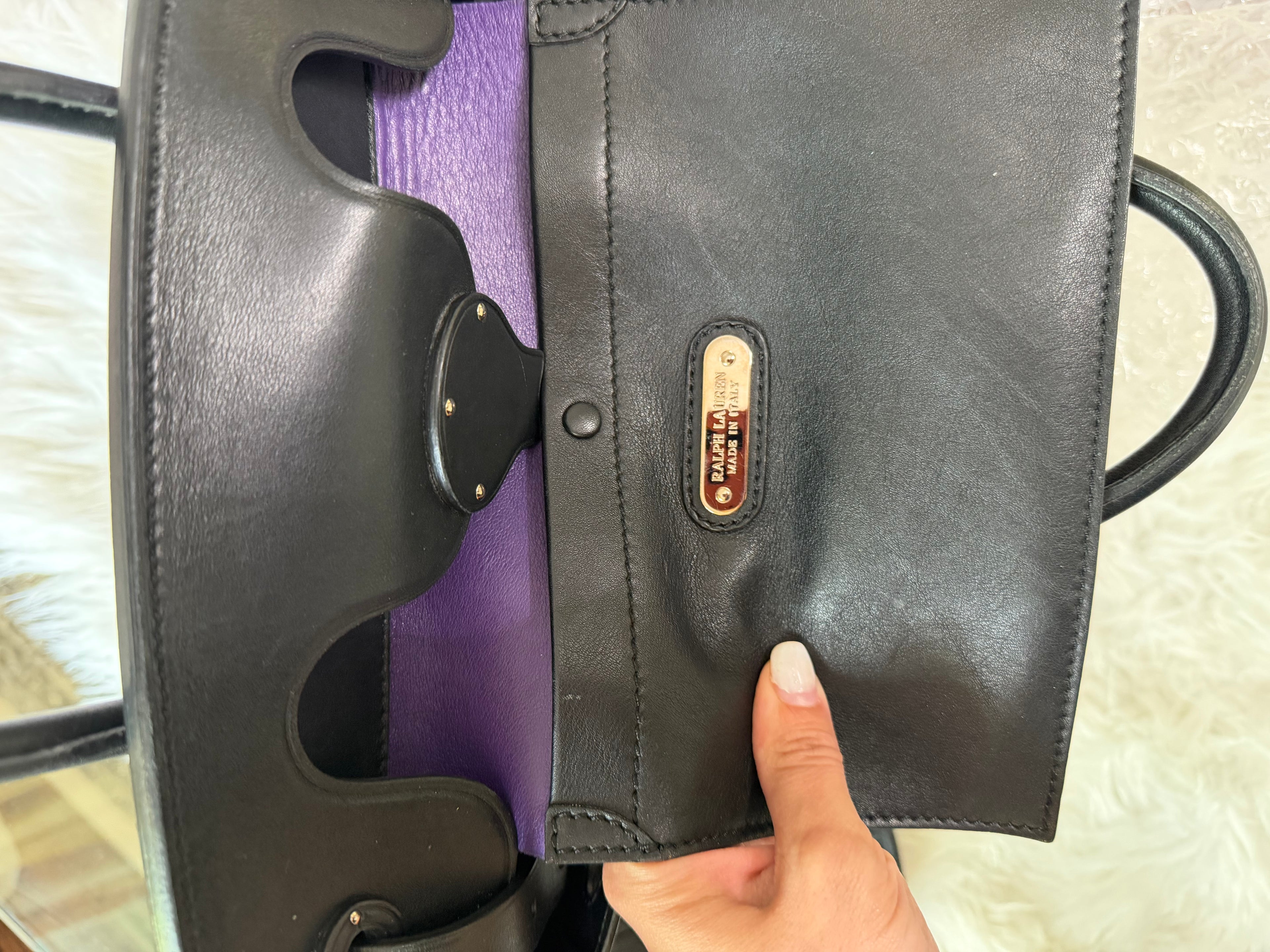 RALPH LAUREN COLLECTION RICKY 33 LEATHER BAG