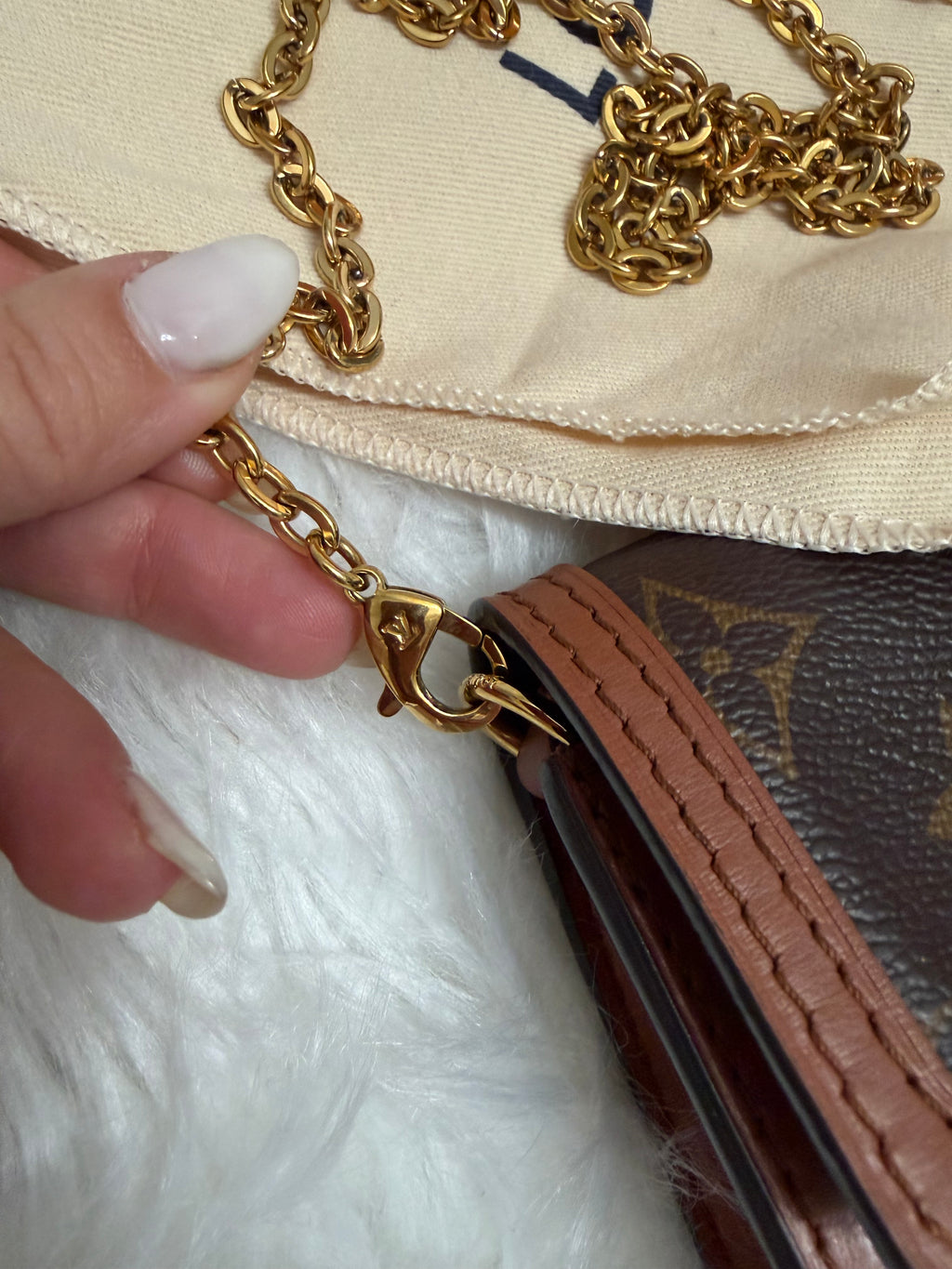 LOUIS VUITTON MONOGRAM DAUPHINE WALLET ON CHAIN