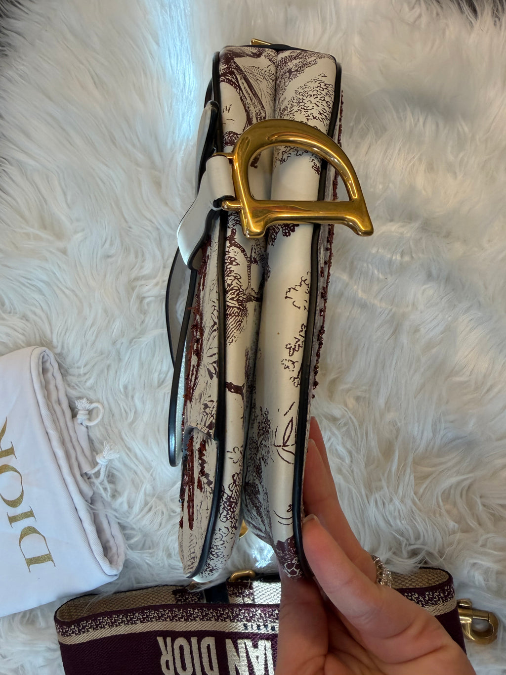 DIOR MEDIUM SADDLE TOILE DE JOUR TIGER EMBROIDERED CALFSKIN