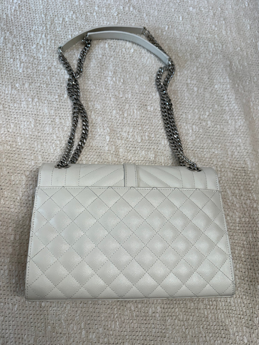 SAINT LAURENT MEDIUM ENVELOPE BAG QUILTED GRAIN LEATHER