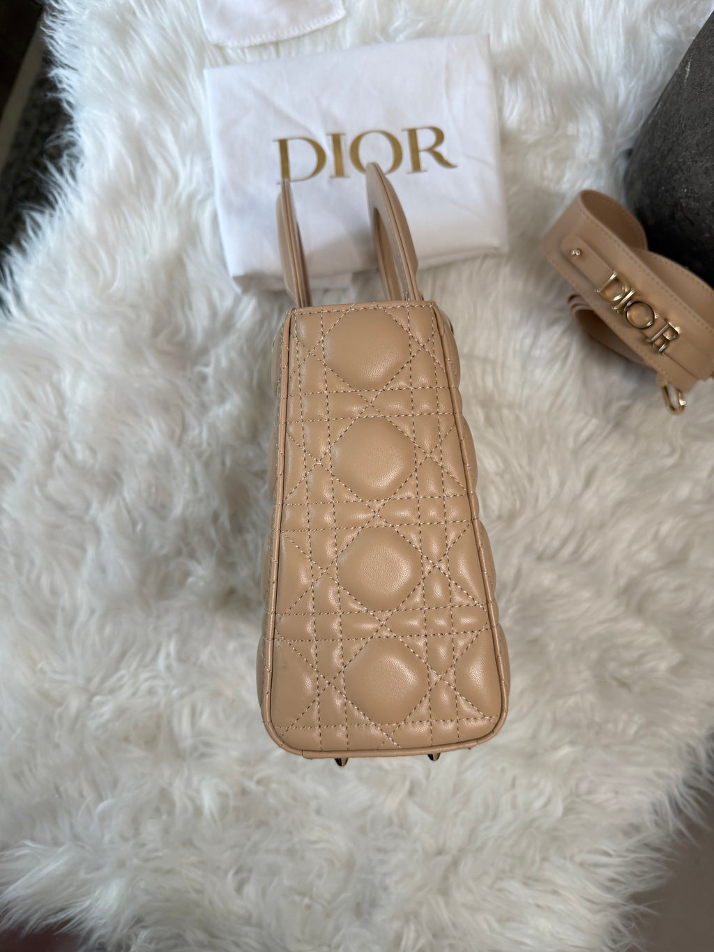 CHRISTIAN DIOR MY LADY D LAMBSKIN CANNAGE WITH LUCKY BADGES