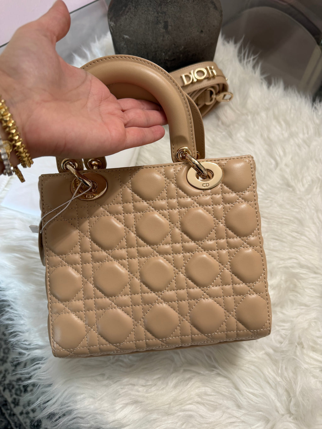 CHRISTIAN DIOR MY LADY D LAMBSKIN CANNAGE WITH LUCKY BADGES