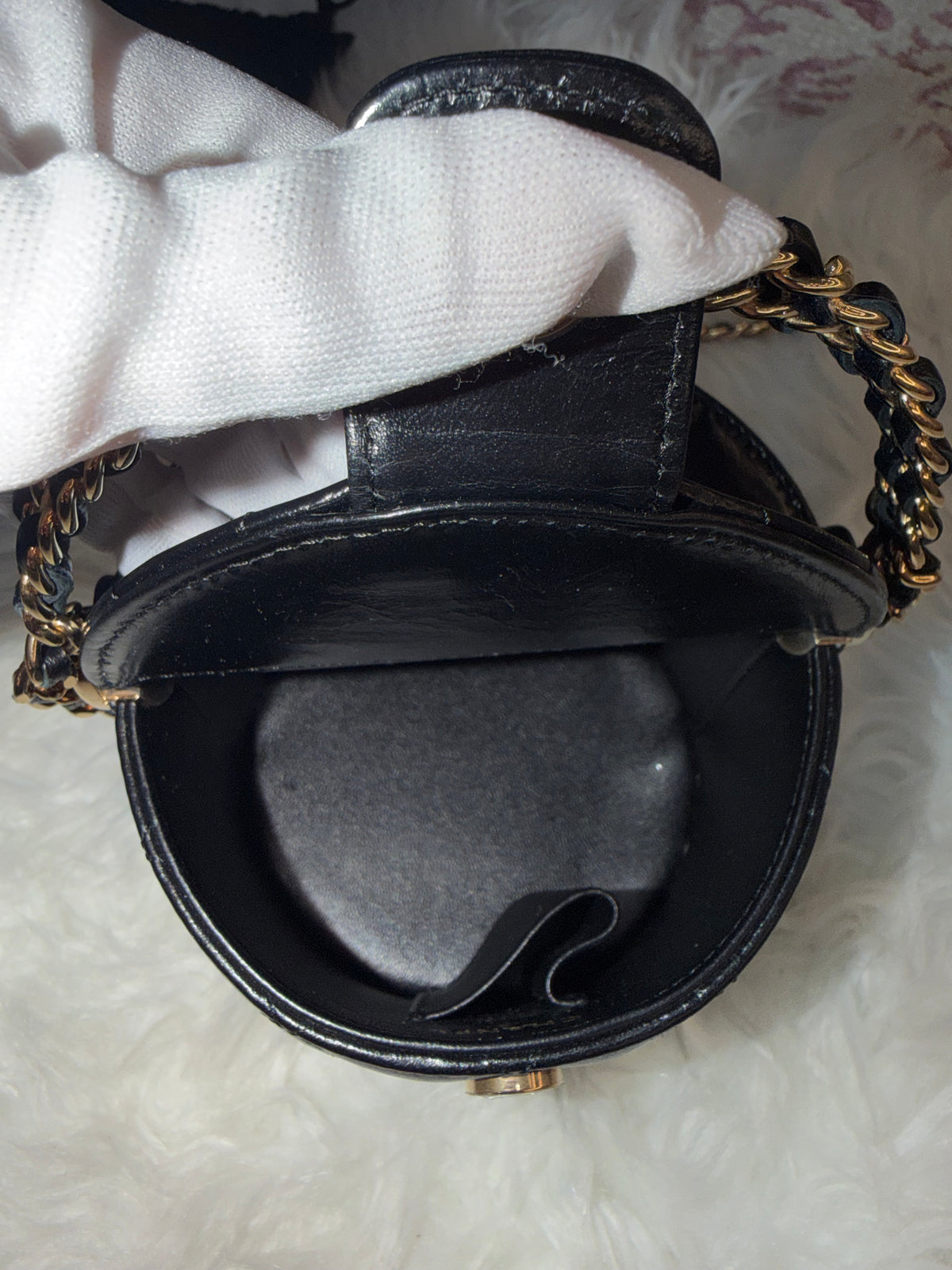CHANEL LAMBSKIN QUILTED CHAIN TOP HANDLE VANITY