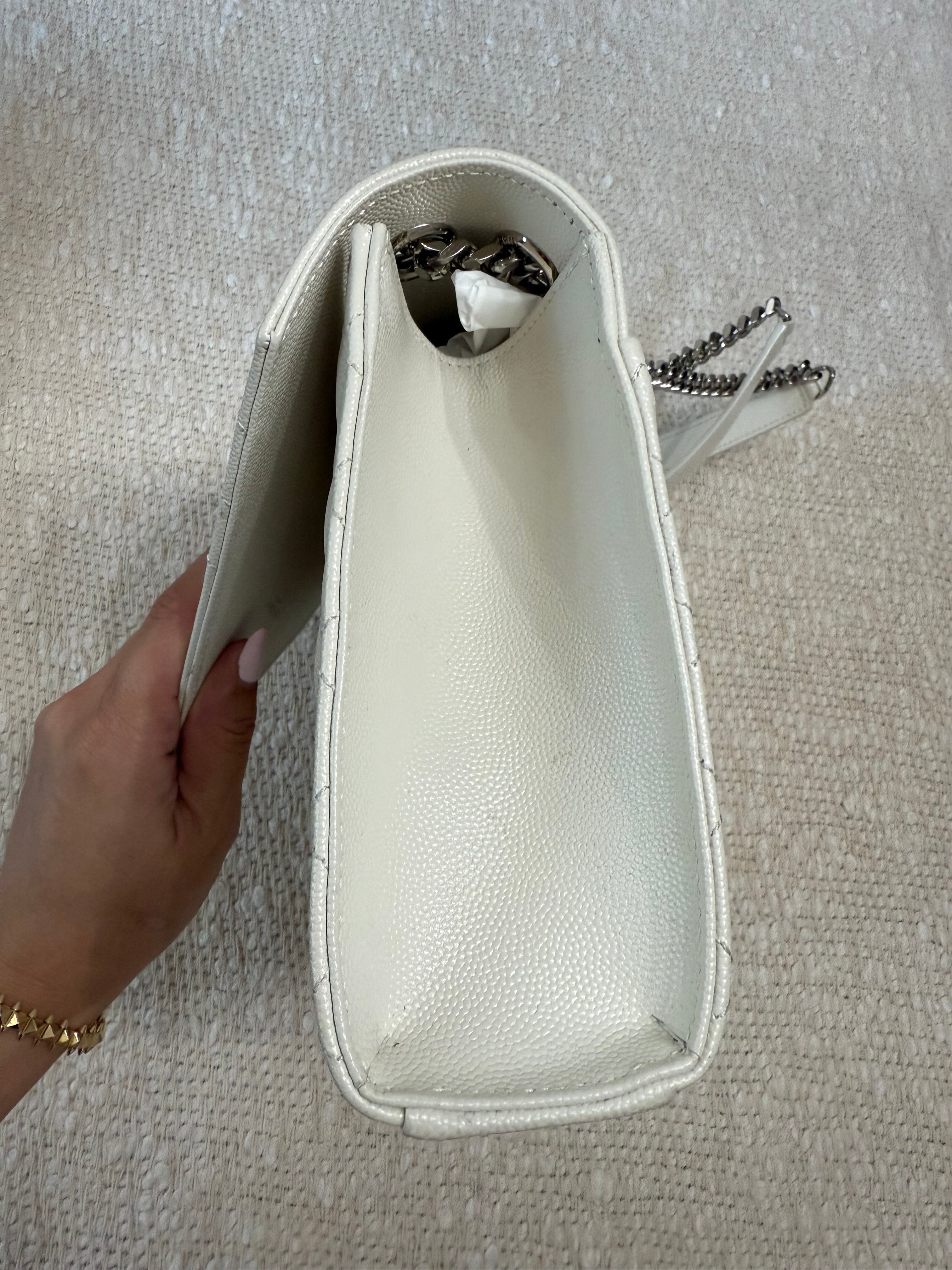 SAINT LAURENT MEDIUM ENVELOPE BAG QUILTED GRAIN LEATHER