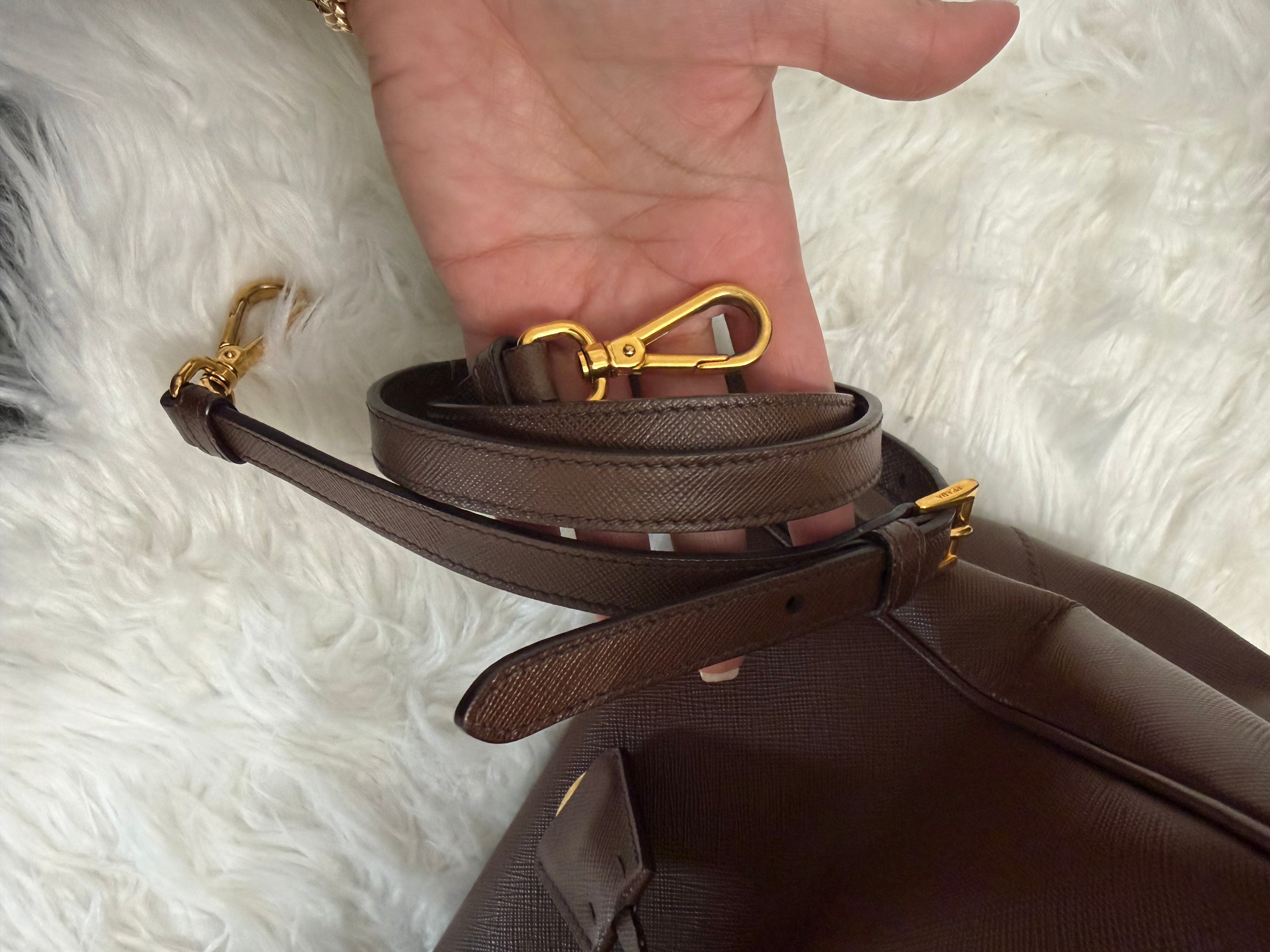 PRADA LARGE DOUBLE ZIP TOTE SAFFIANO BAG
