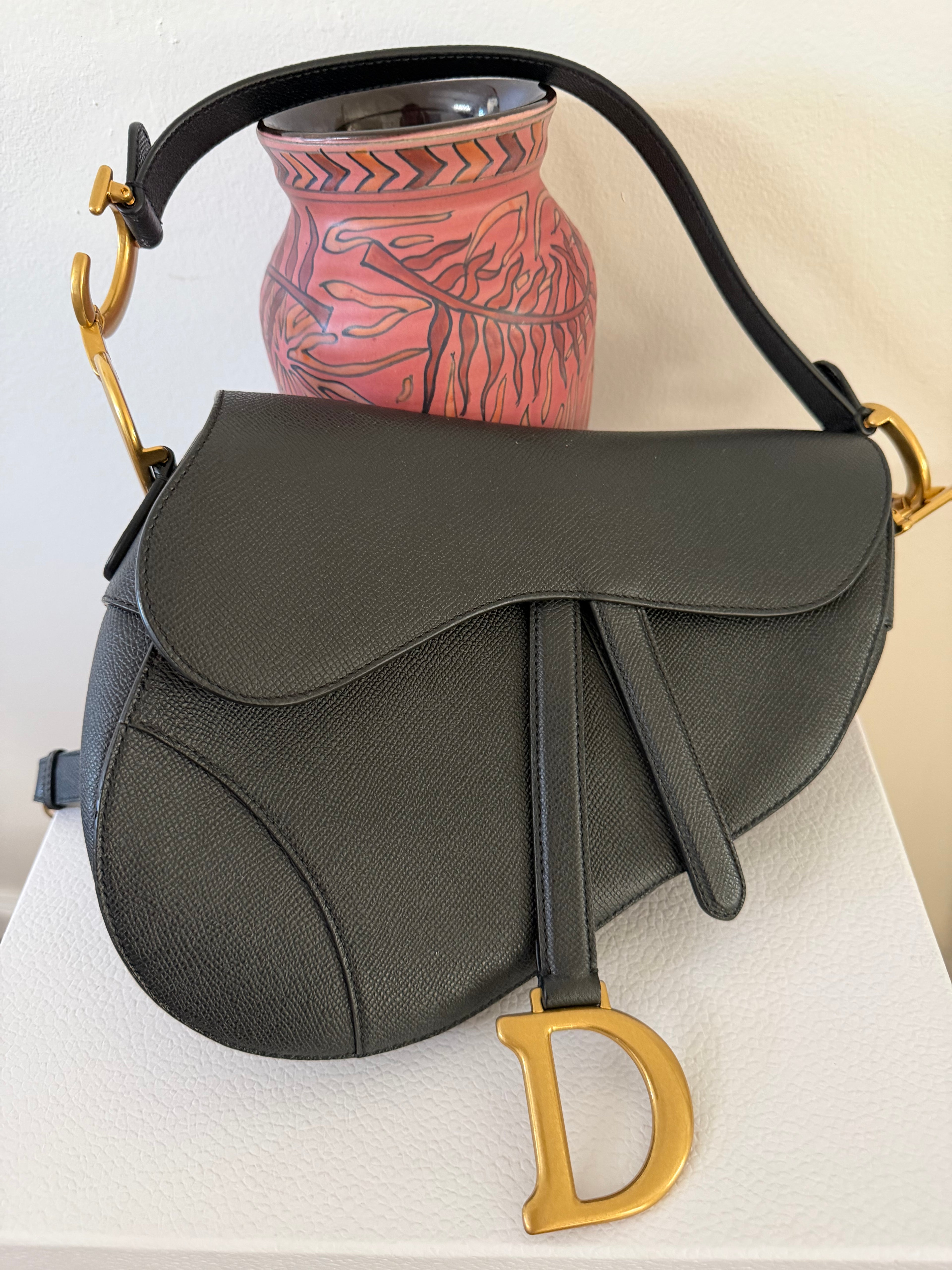 CHRISTIAN DIOR SADDLE GRAINED CALFSKIN BAG