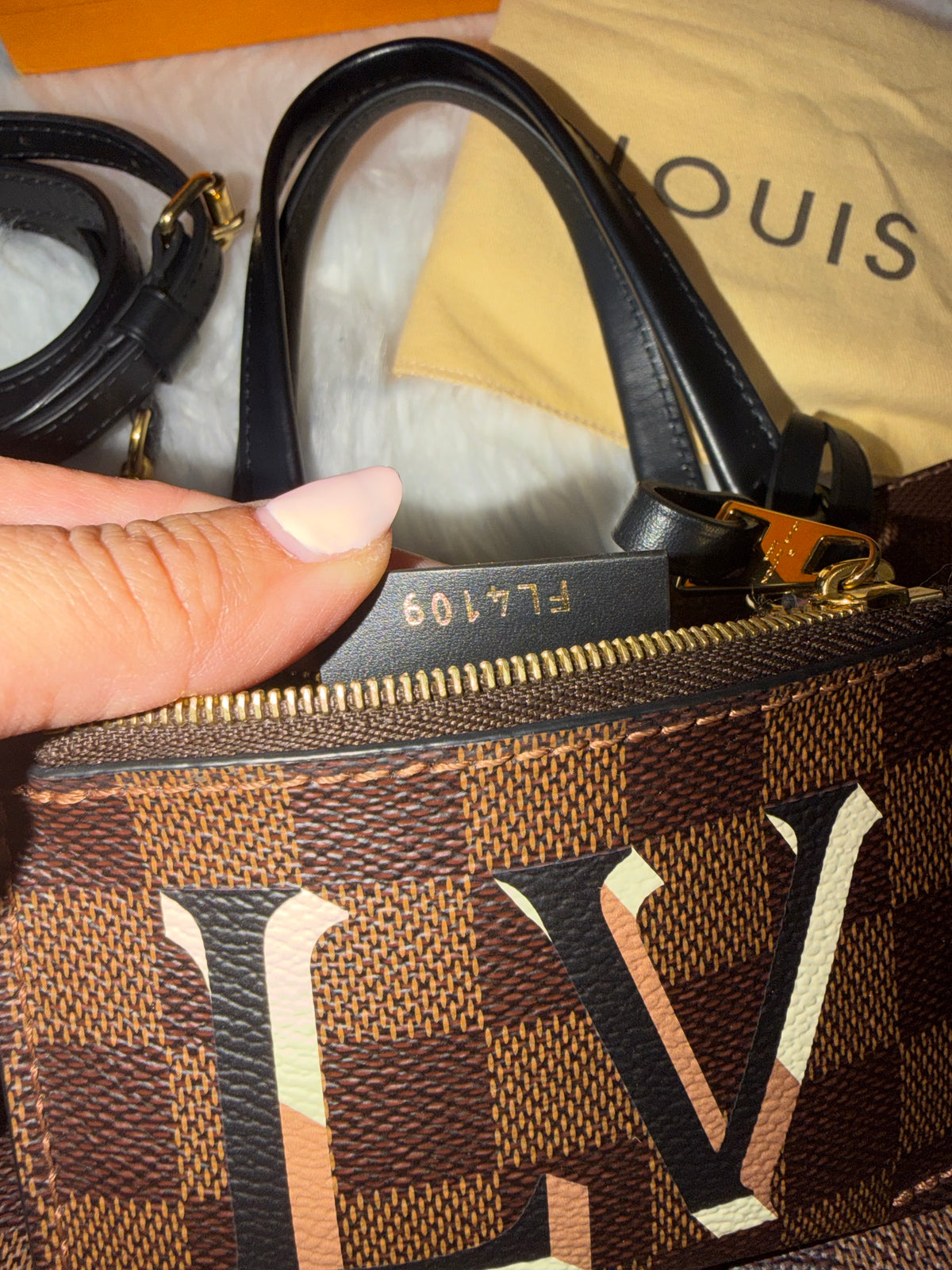 LOUIS VUITTON DAMIER EBENE BELMONT PM TOTE WITH MINI WALLET (POUCH)