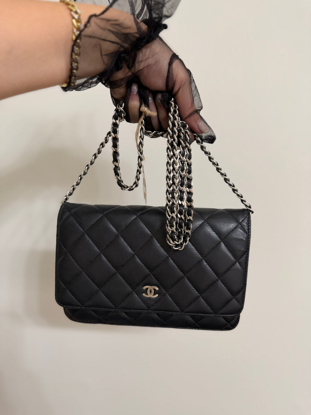 CHANEL LAMBSKIN WALLET ON CHAIN