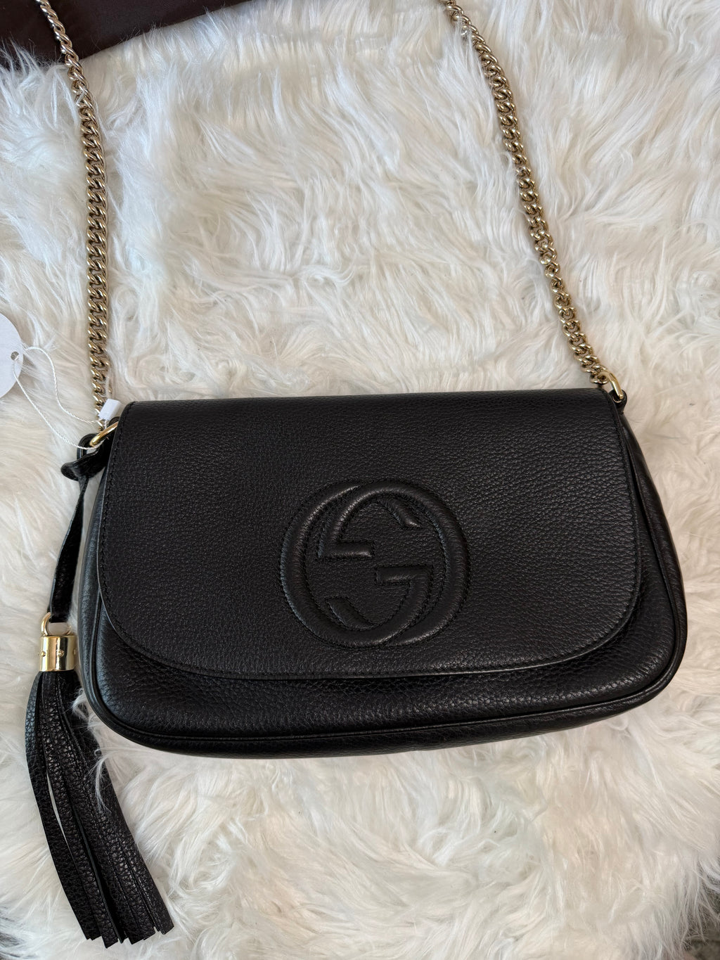 GUCCI SOHO CHAIN CROSSBODY MEDIUM LEATHER BAG
