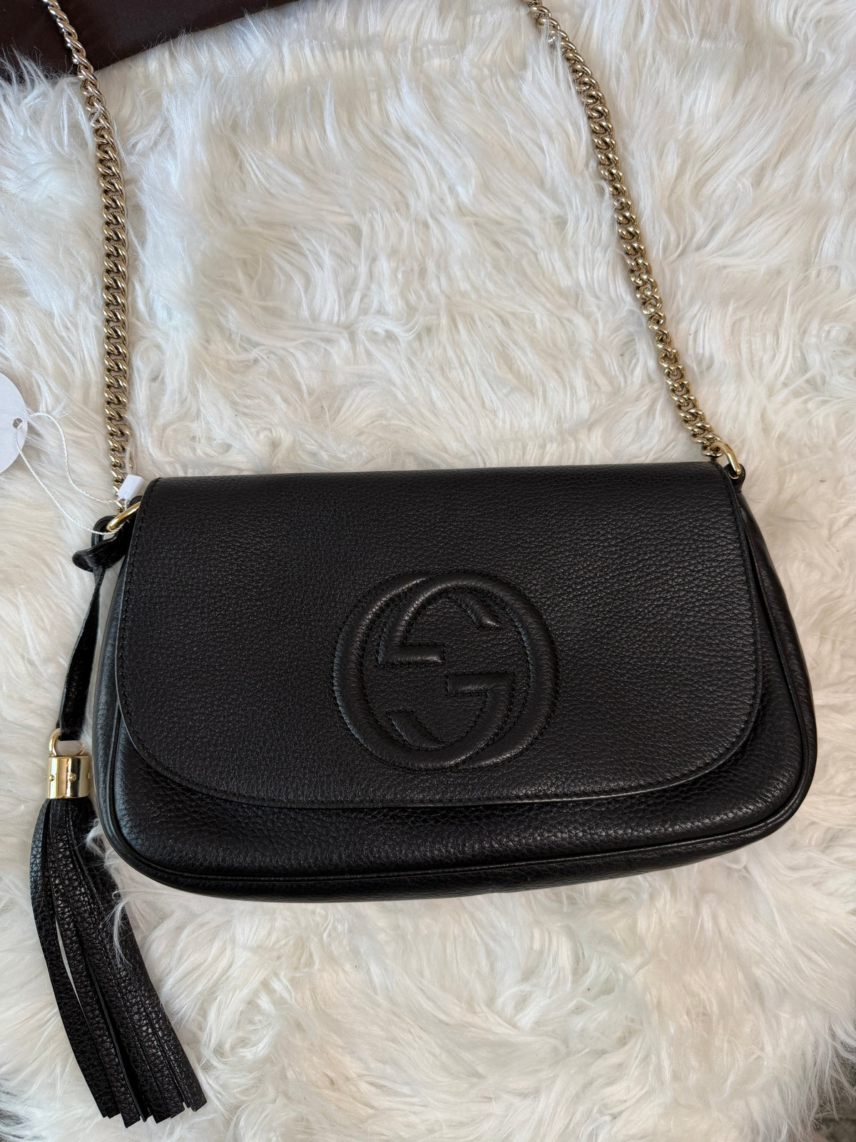 GUCCI SOHO CHAIN CROSSBODY MEDIUM LEATHER BAG