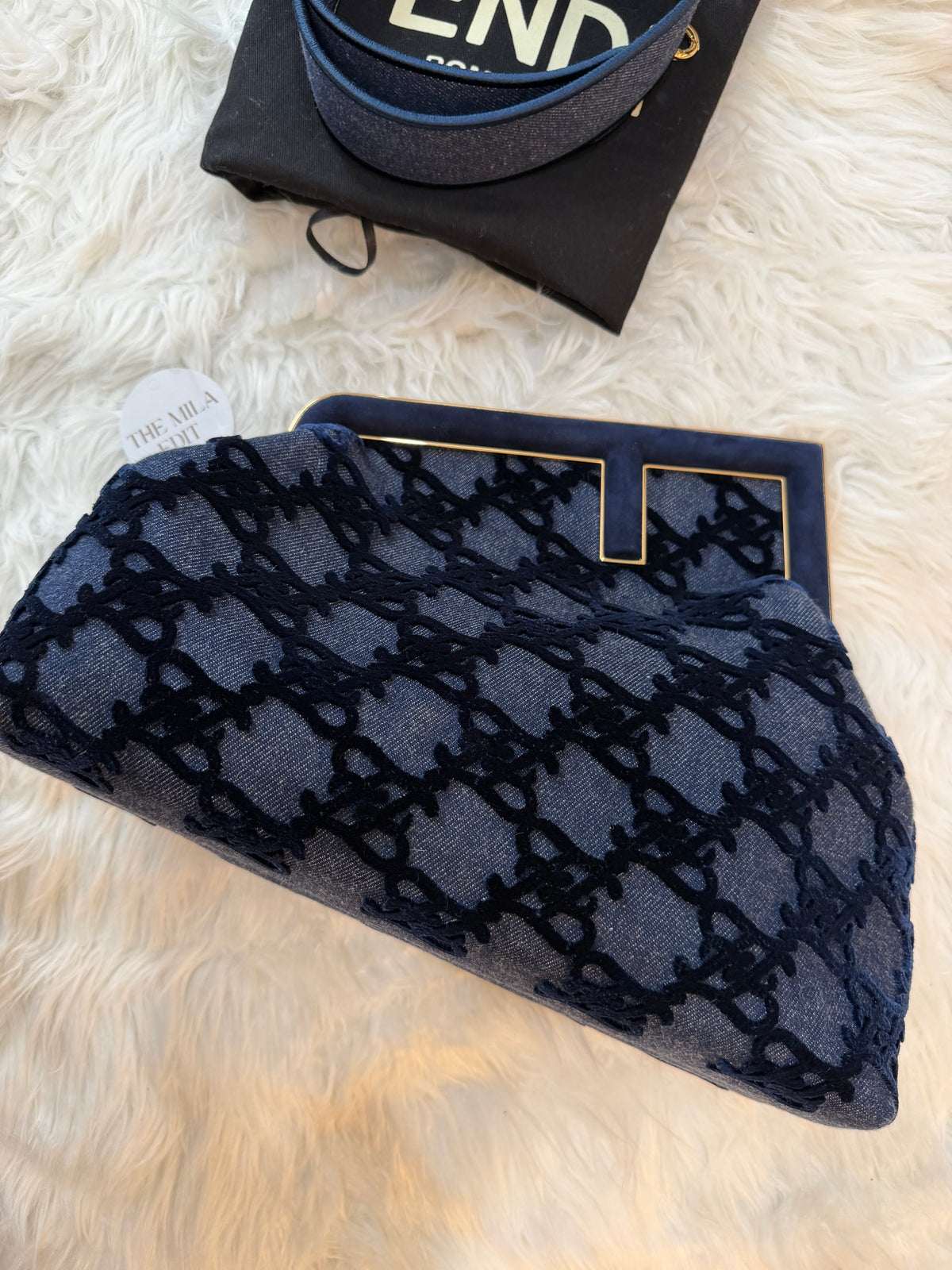 FENDI FIRST MEDIUM DENIM BAG