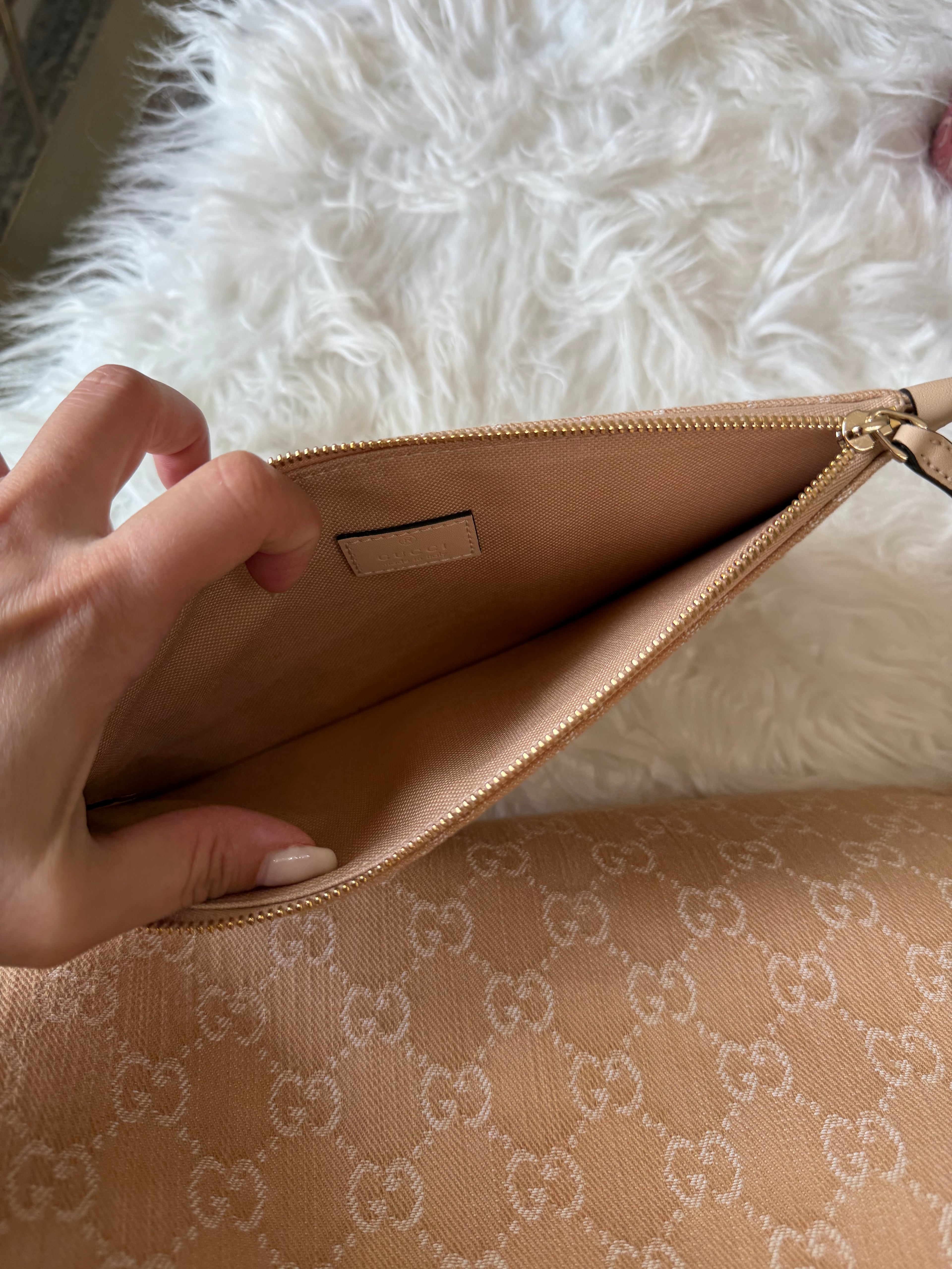 GUCCI DENIM OPHEDIA GG TOTE BAG LARGE