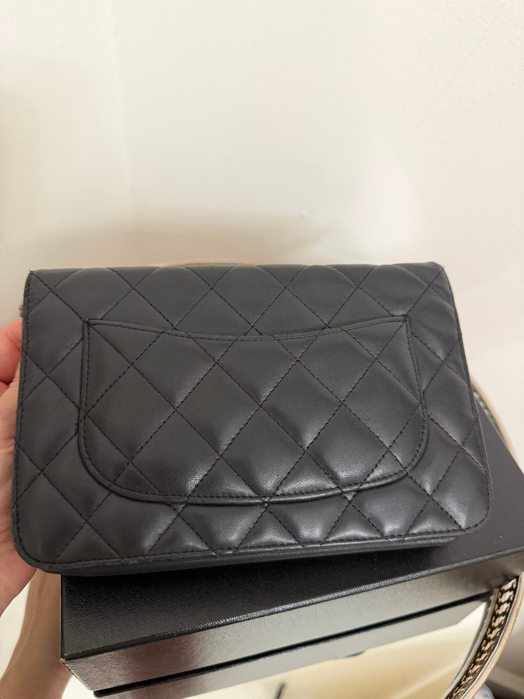 CHANEL LAMBSKIN WALLET ON CHAIN