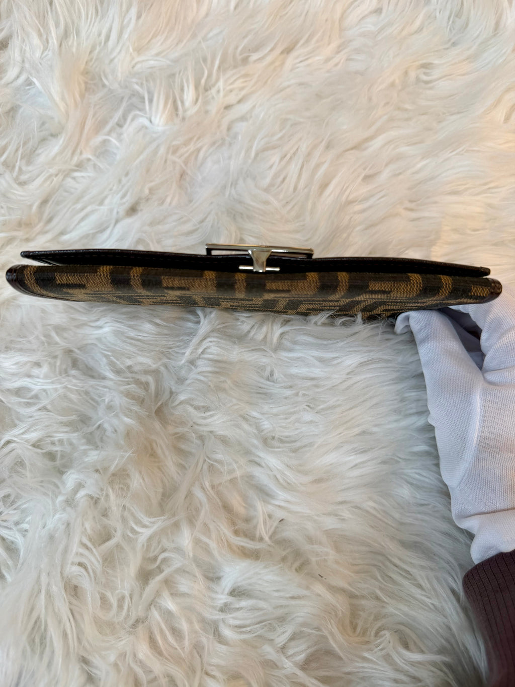 FENDI ZUCCA FF LONG WALLET CLUTCH CANVAS