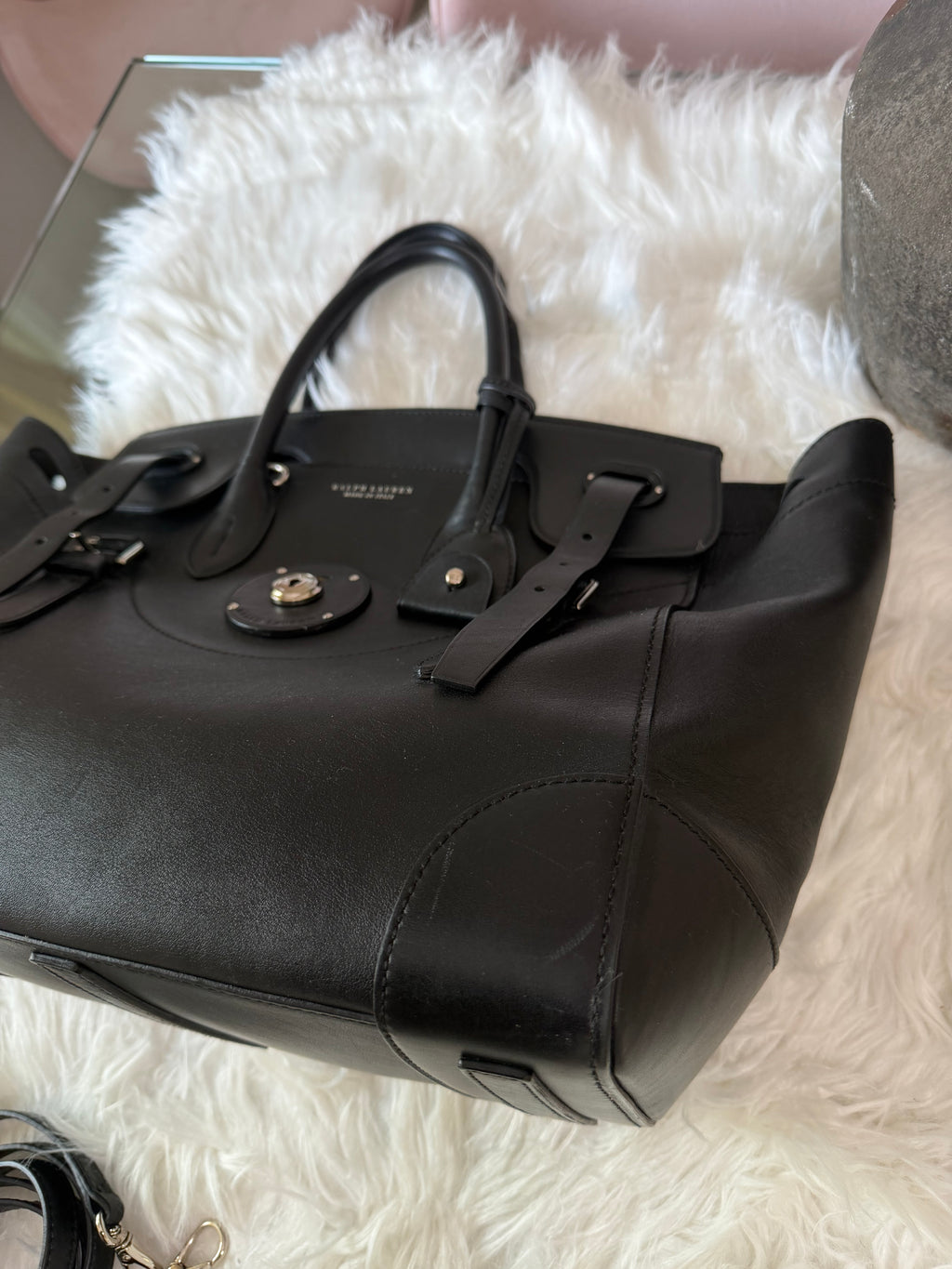 RALPH LAUREN COLLECTION RICKY 33 LEATHER BAG