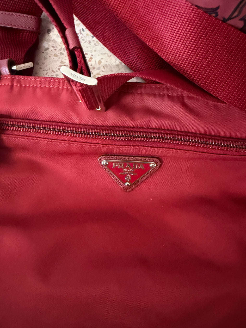 Prada Nylon Triangle Logo Vintage Messenger Bag