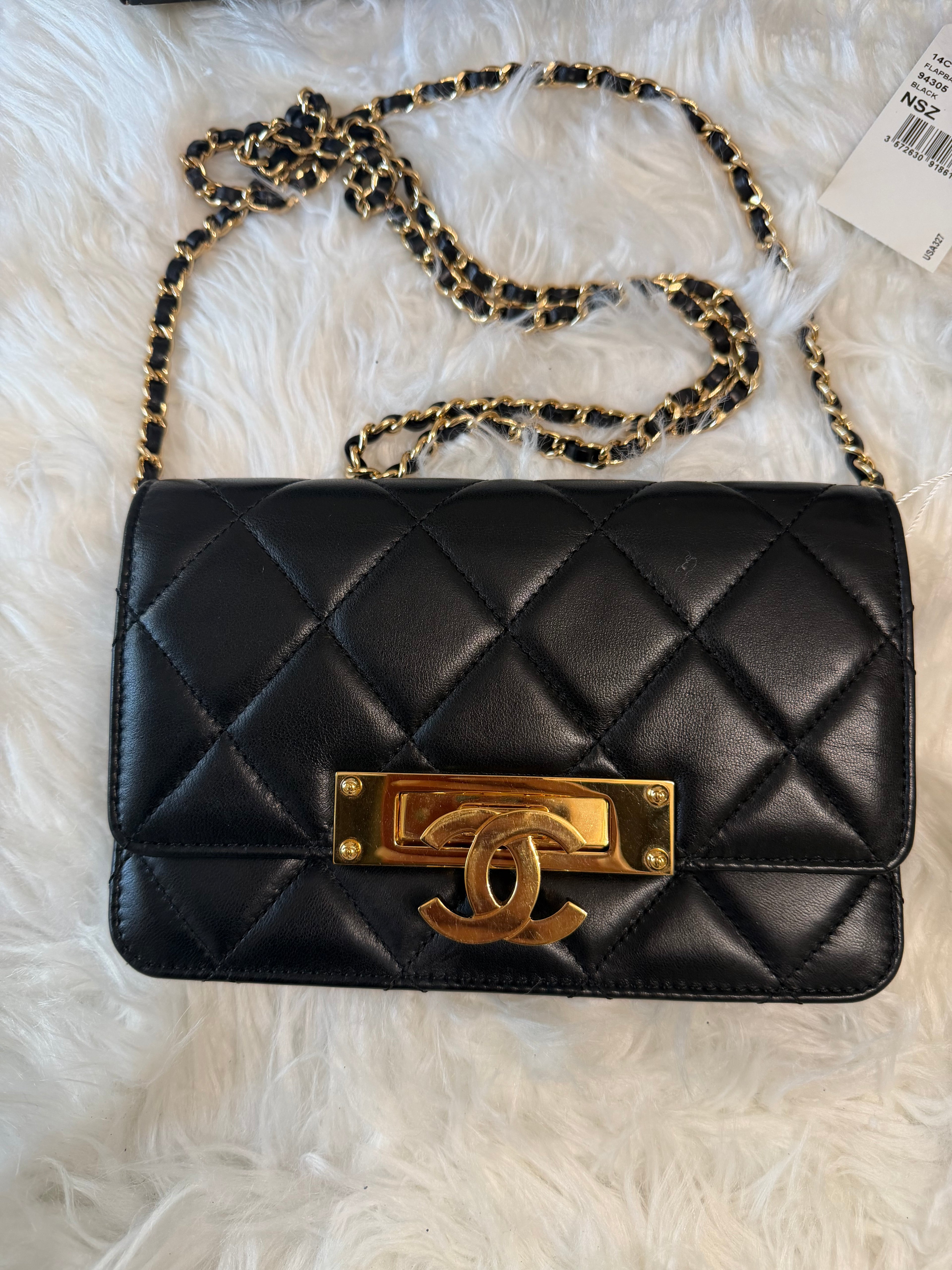 CHANEL QUILTED GOLD TURNLOCK LAMBSKIN WOC