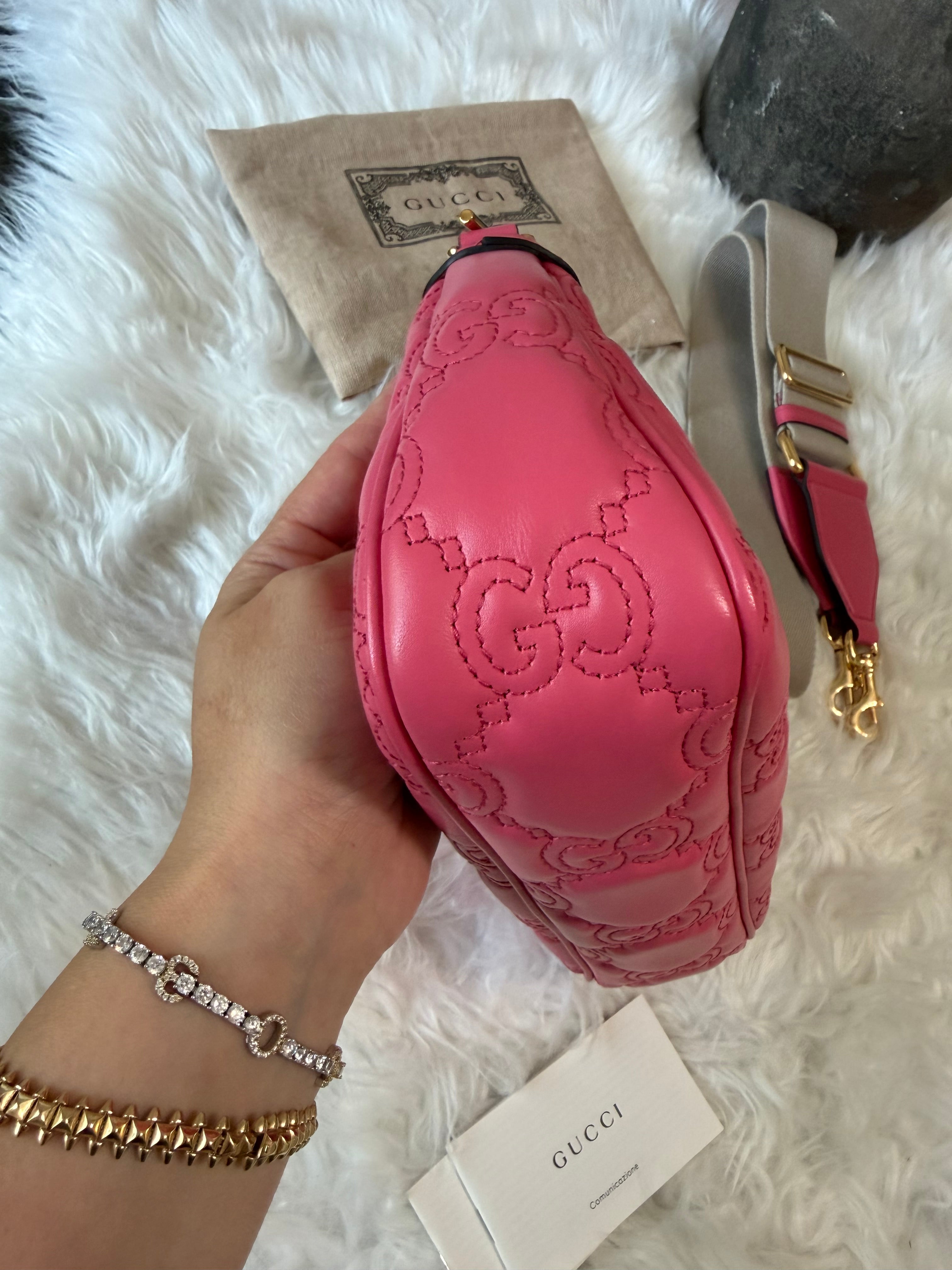 GUCCI GG METELASSE QUILTED LEATHER SHOULDER BAG