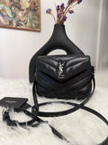 SAINT LAURENT Toy Loulou Calfskin Y Quilted Monogram Crossbody Bag