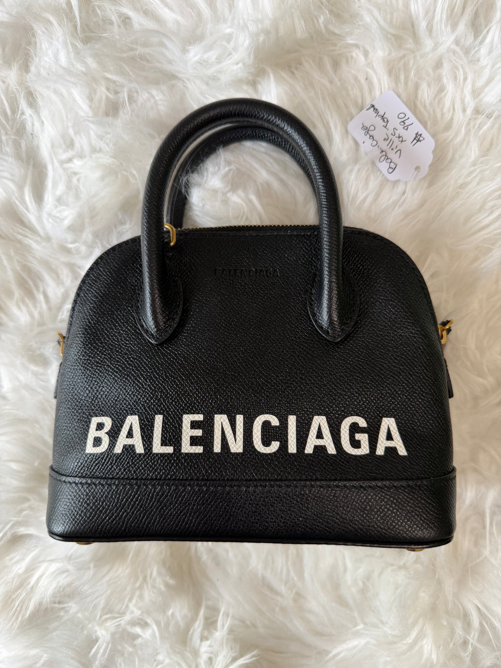BALENCIAGA SIGNATURE GRAINED VILLE TOP HANDLE