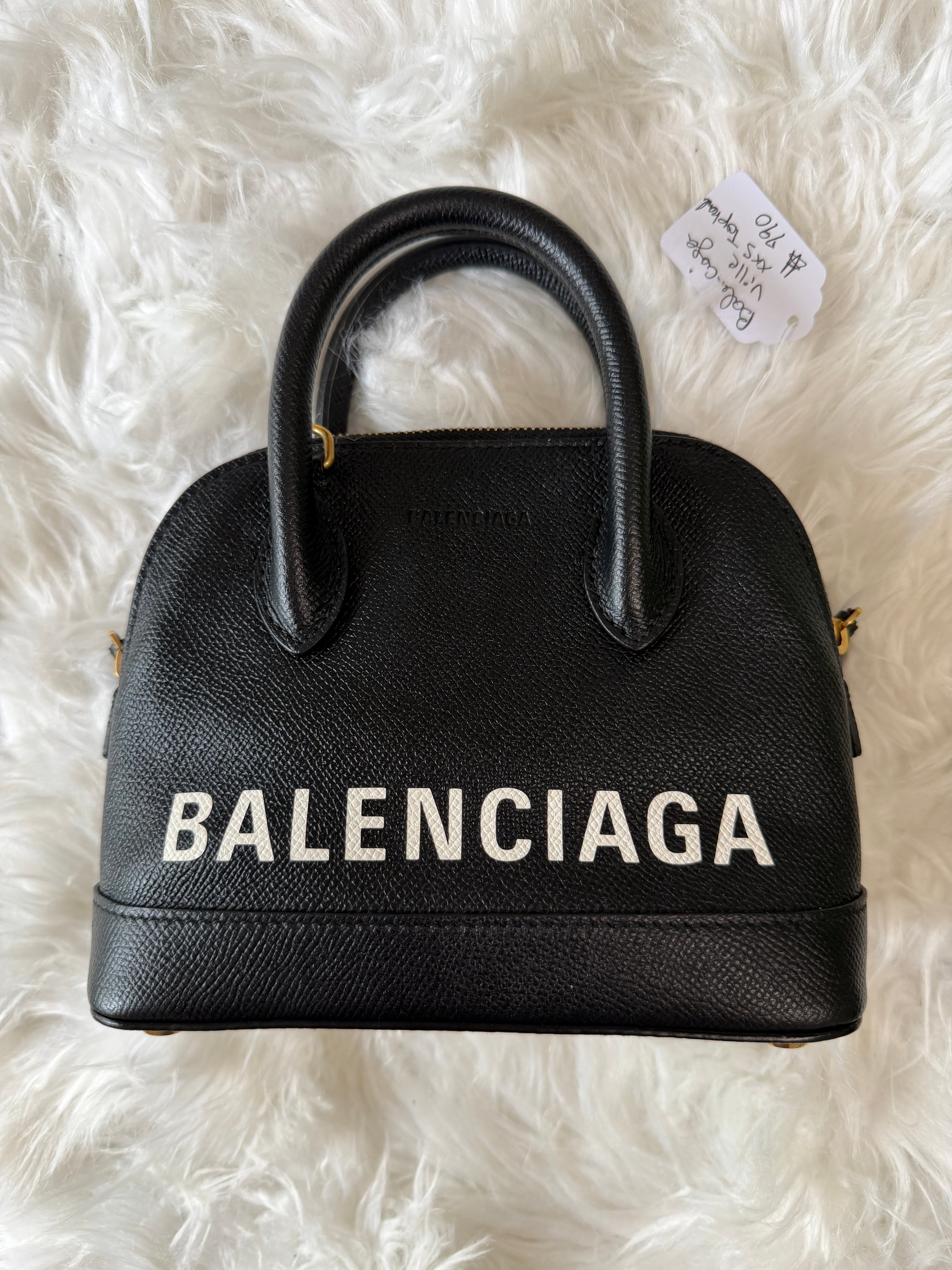 BALENCIAGA SIGNATURE GRAINED VILLE TOP HANDLE