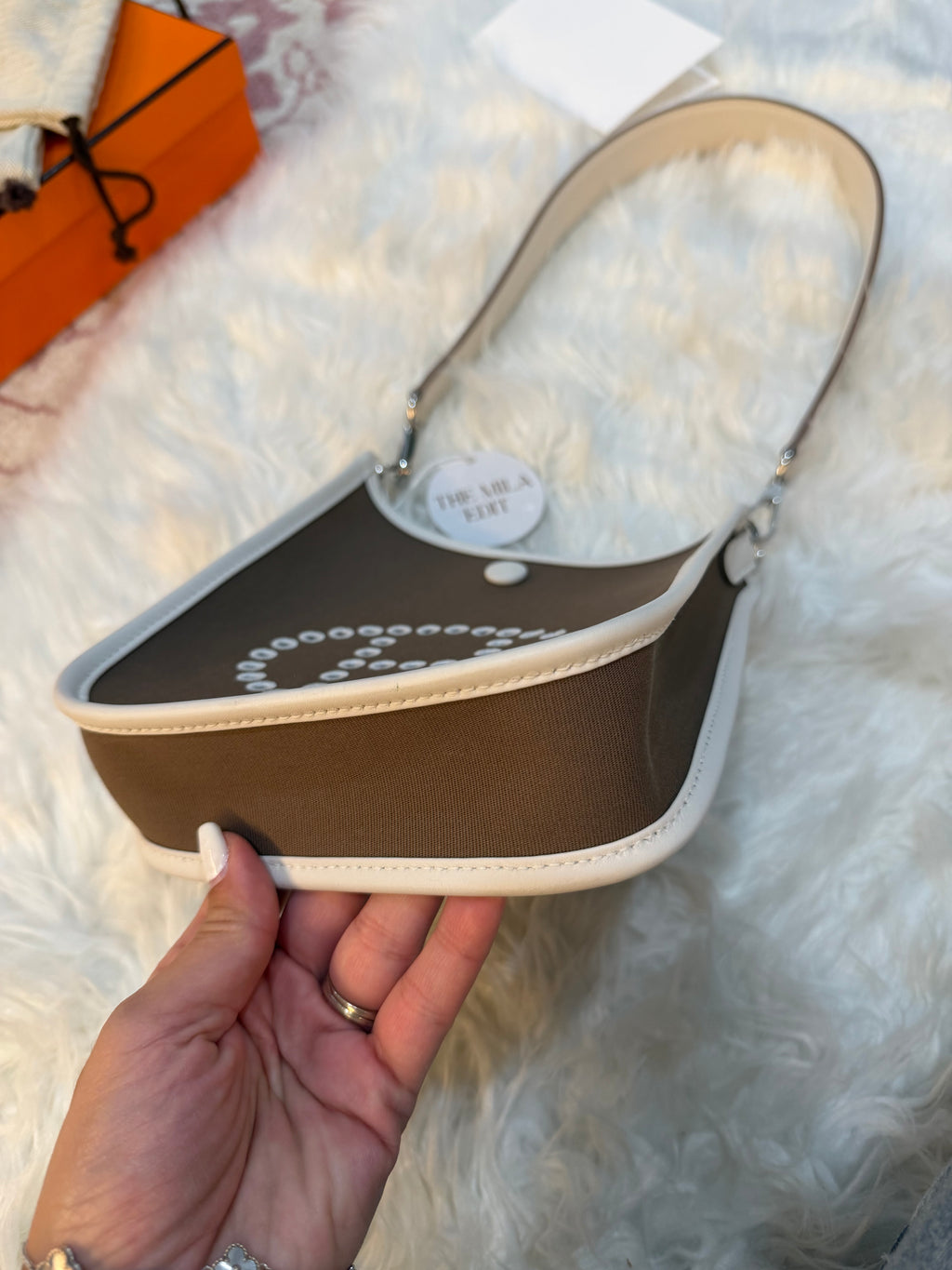 HERMES NEO EVELYNE TPM BAG TOILE AND LEATHER