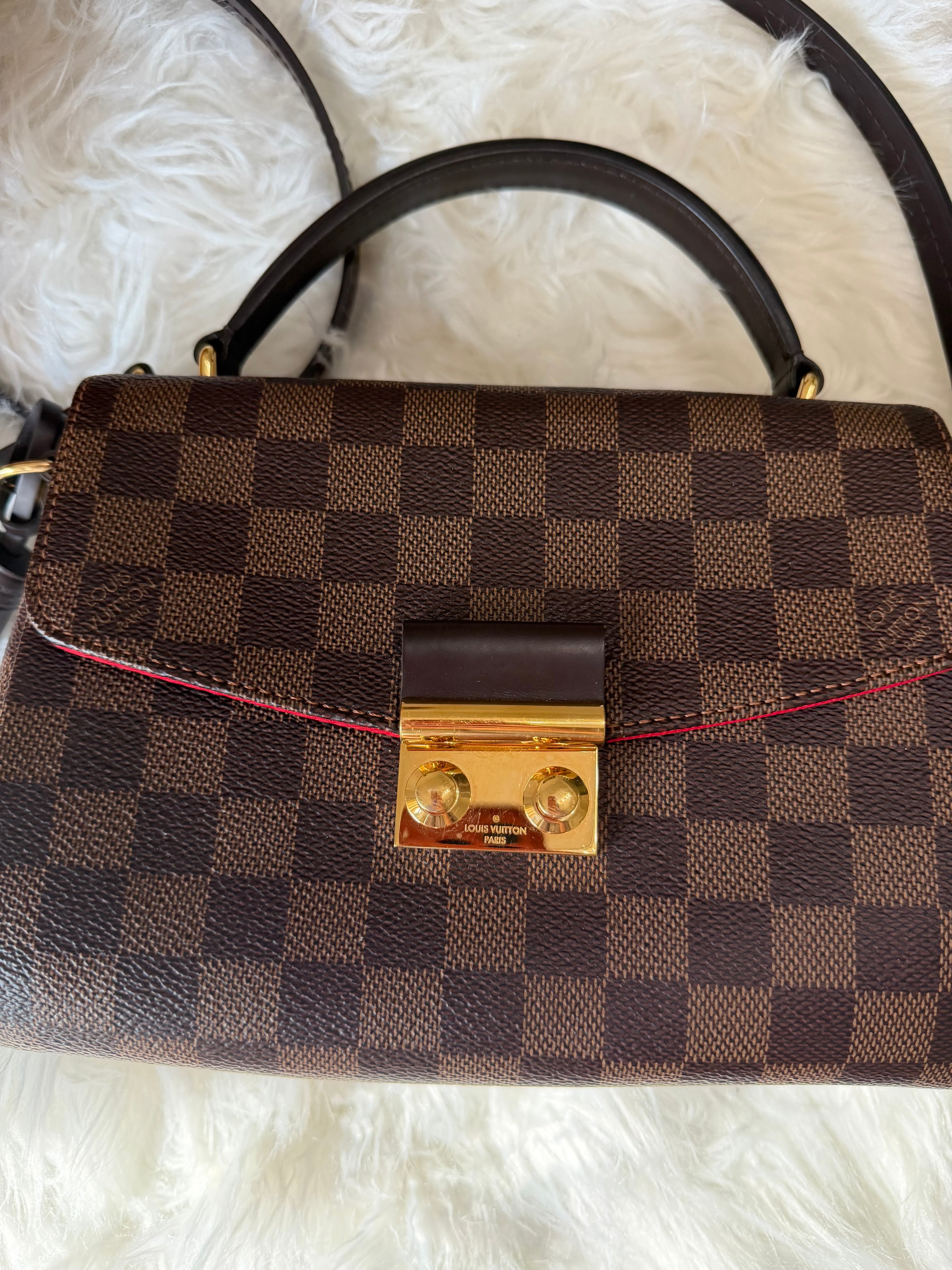 LOUIS VUITTON CROISETTE DAMIER EBENE SHOULDER BAG