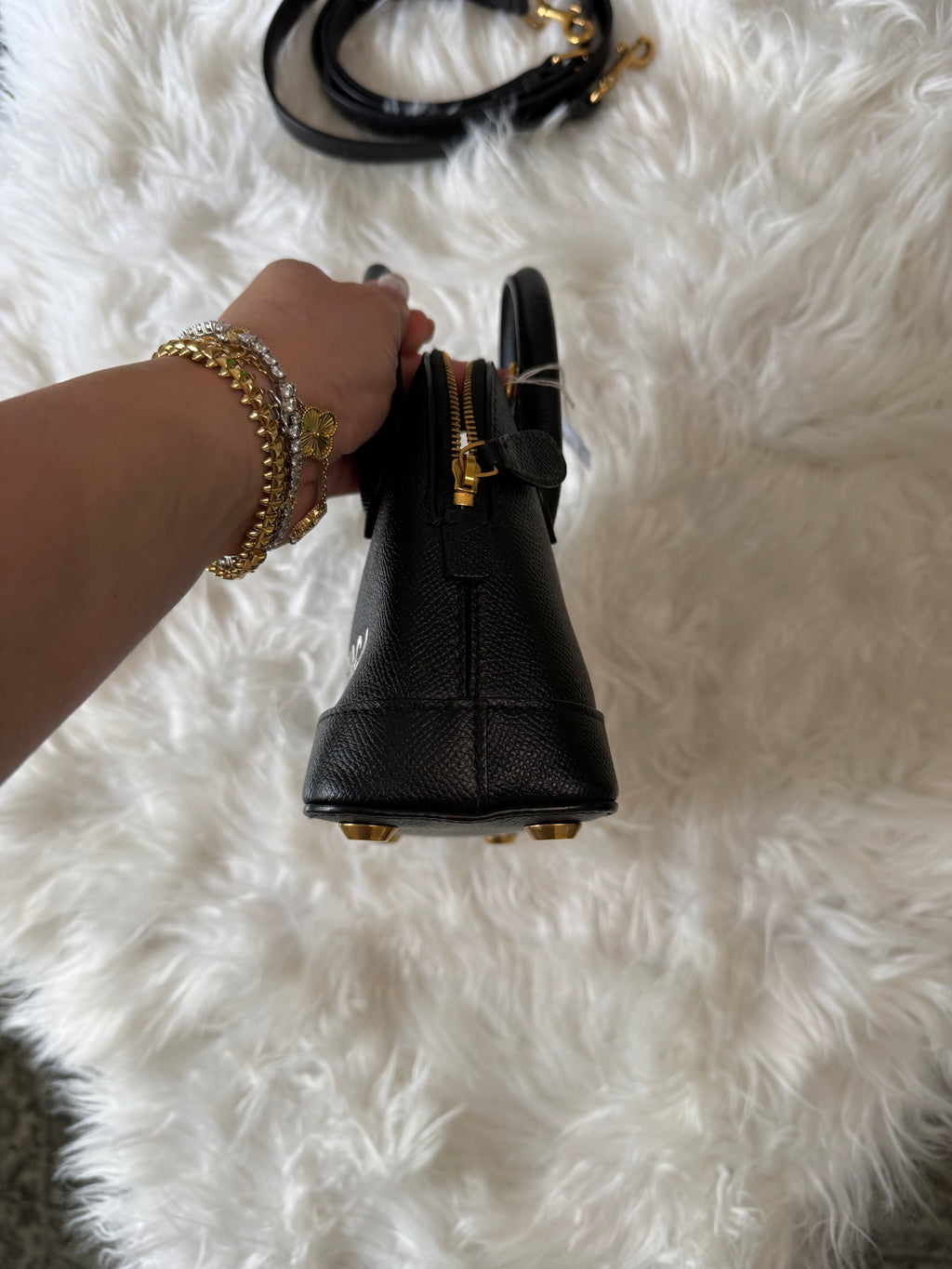 BALENCIAGA SIGNATURE GRAINED VILLE TOP HANDLE