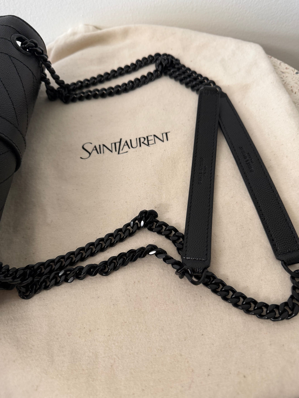 SAINT LAURENT MEDIUM ENVELOPE BAG QUILTED GRAIN LEATHER