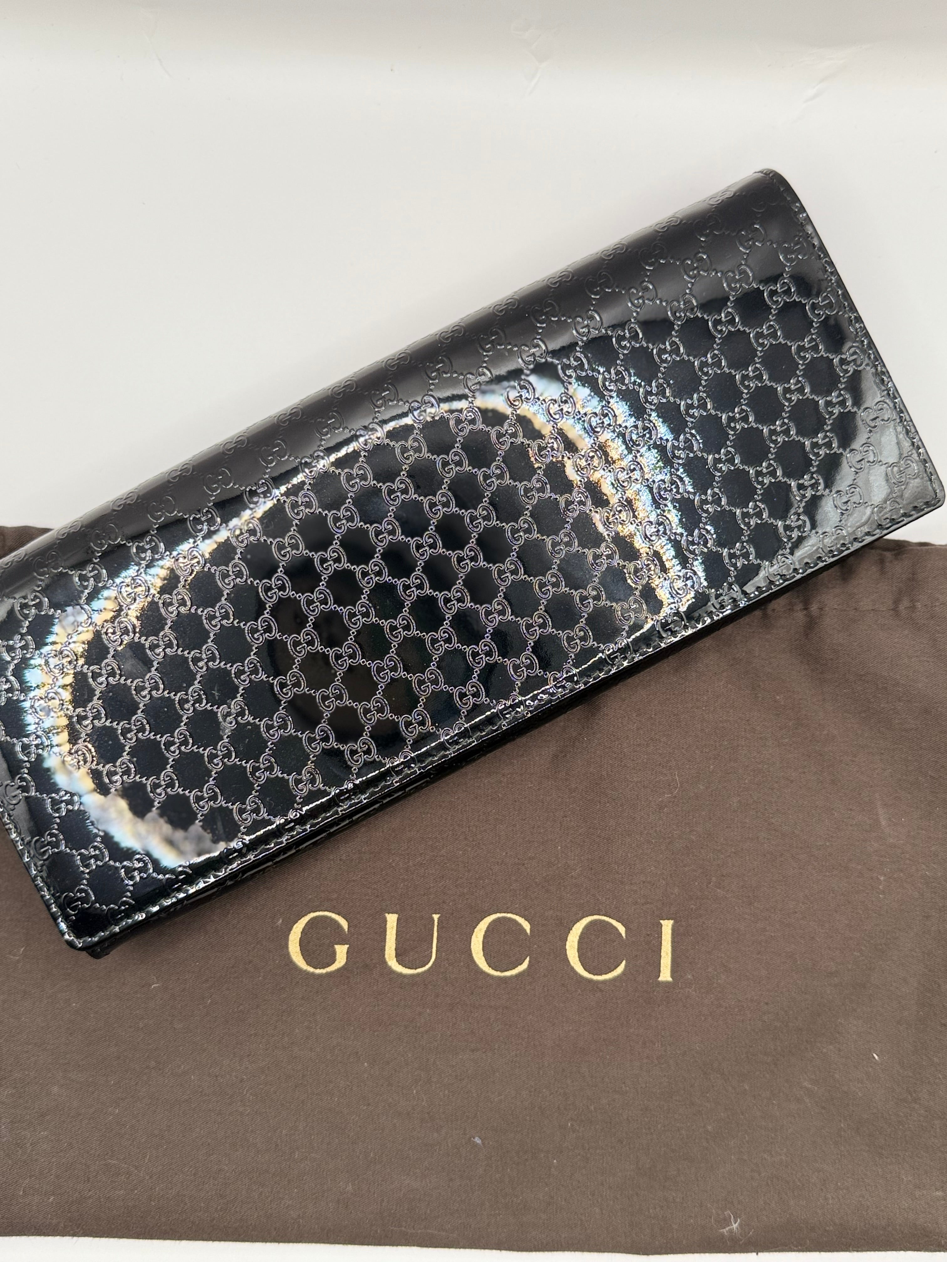 Gucci Microguccissima Broadway Patent Clutch