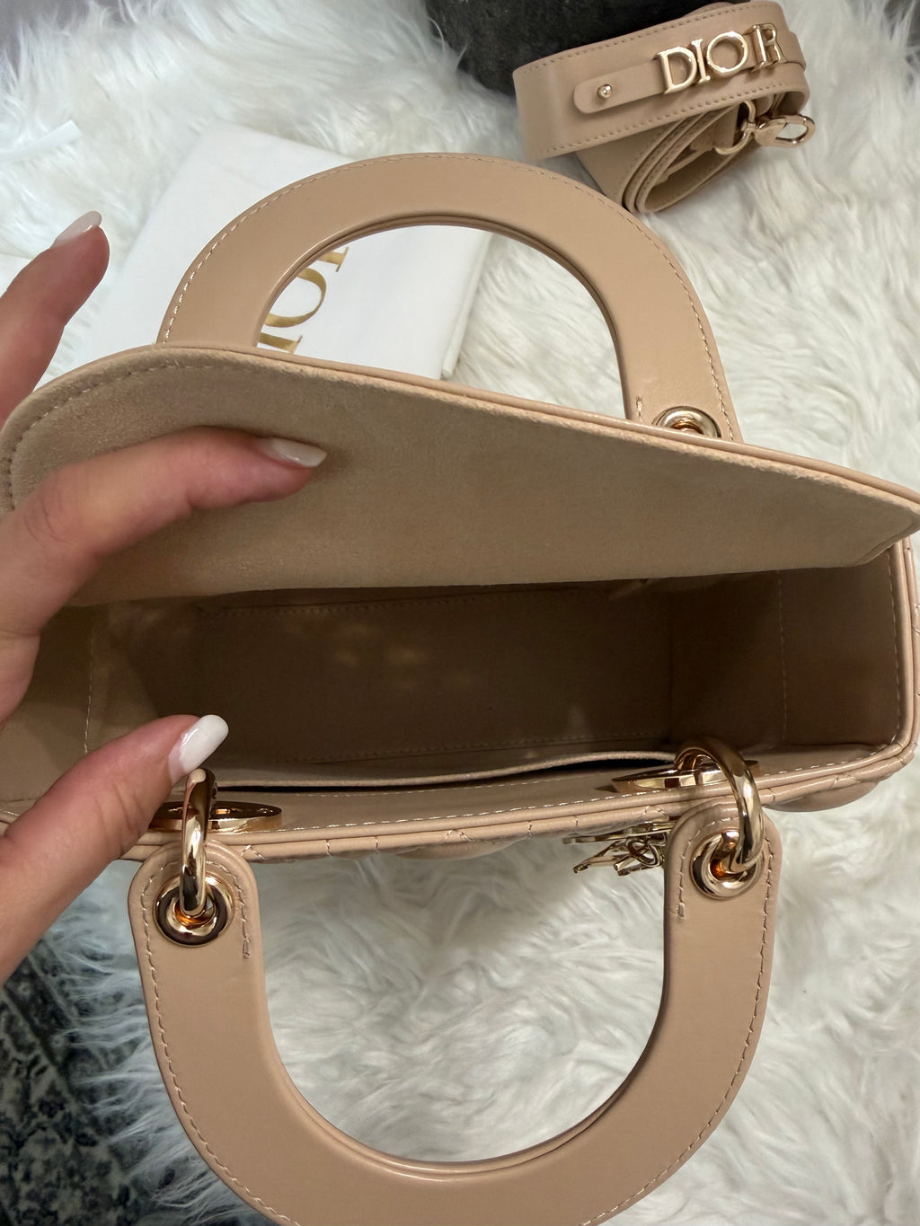CHRISTIAN DIOR MY LADY D LAMBSKIN CANNAGE WITH LUCKY BADGES