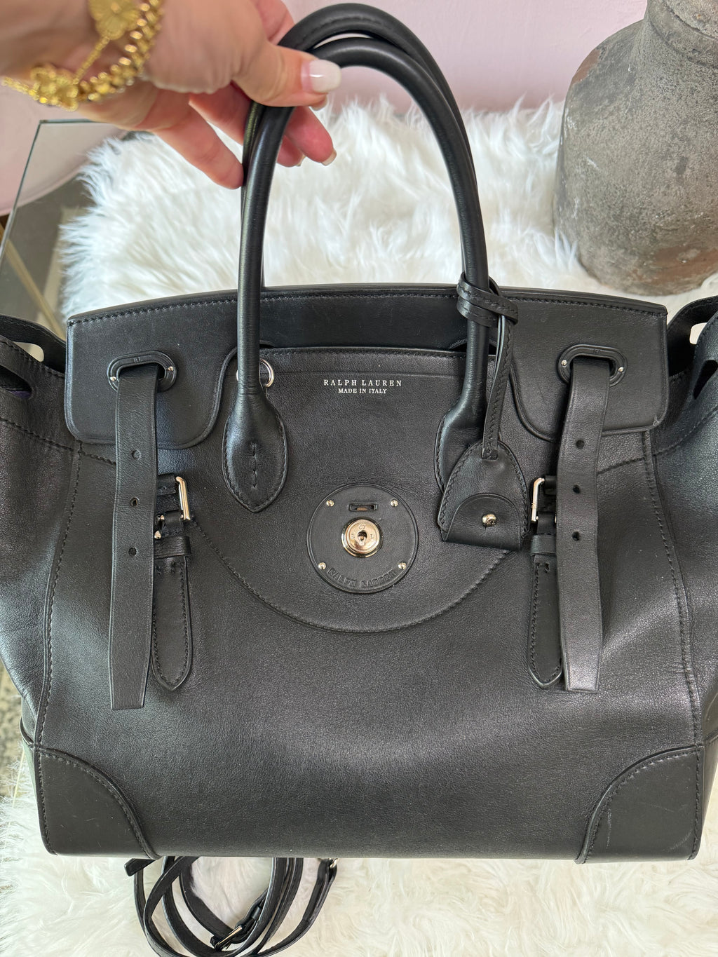 RALPH LAUREN COLLECTION RICKY 33 LEATHER BAG