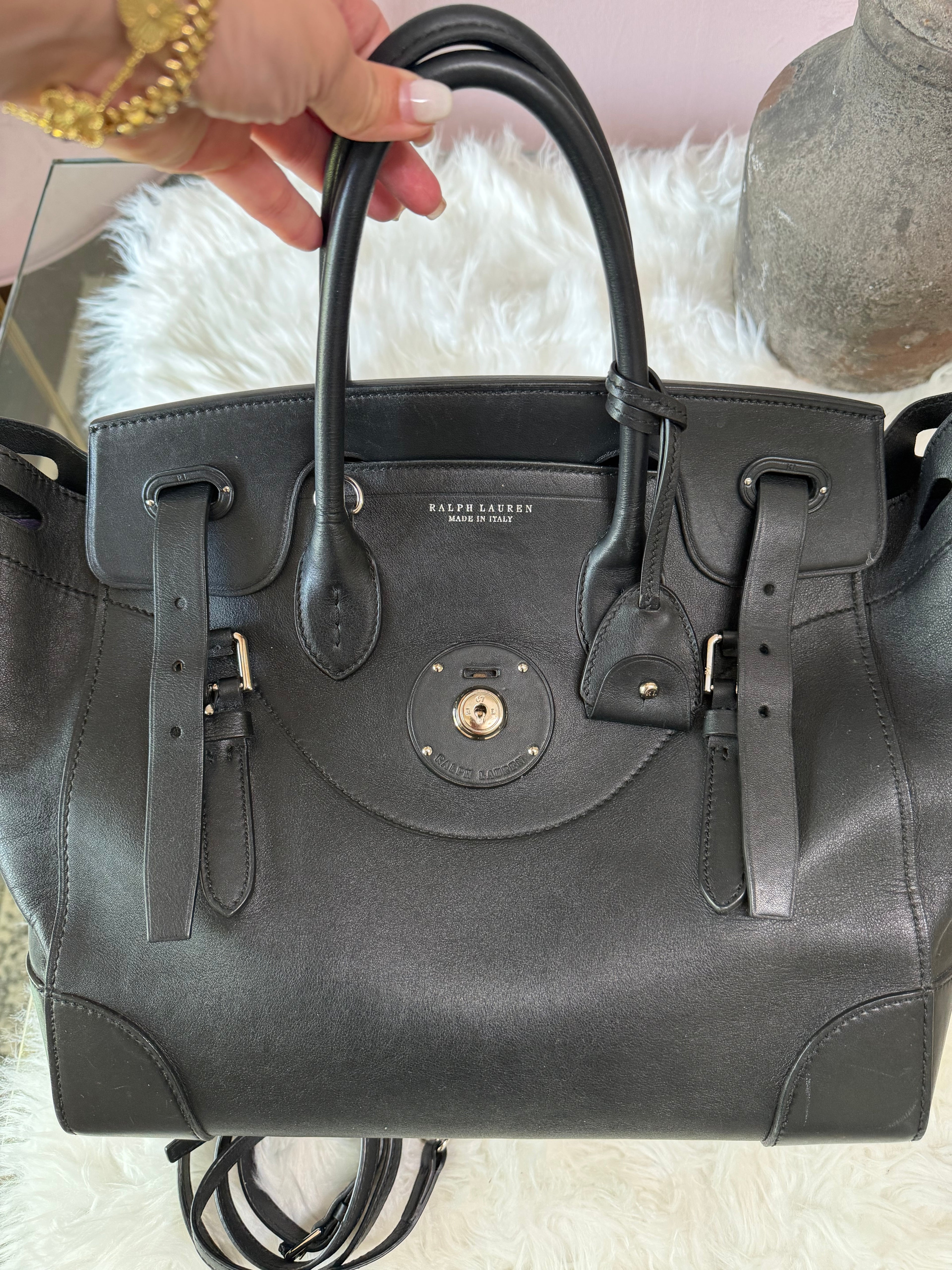 RALPH LAUREN COLLECTION RICKY 33 LEATHER BAG
