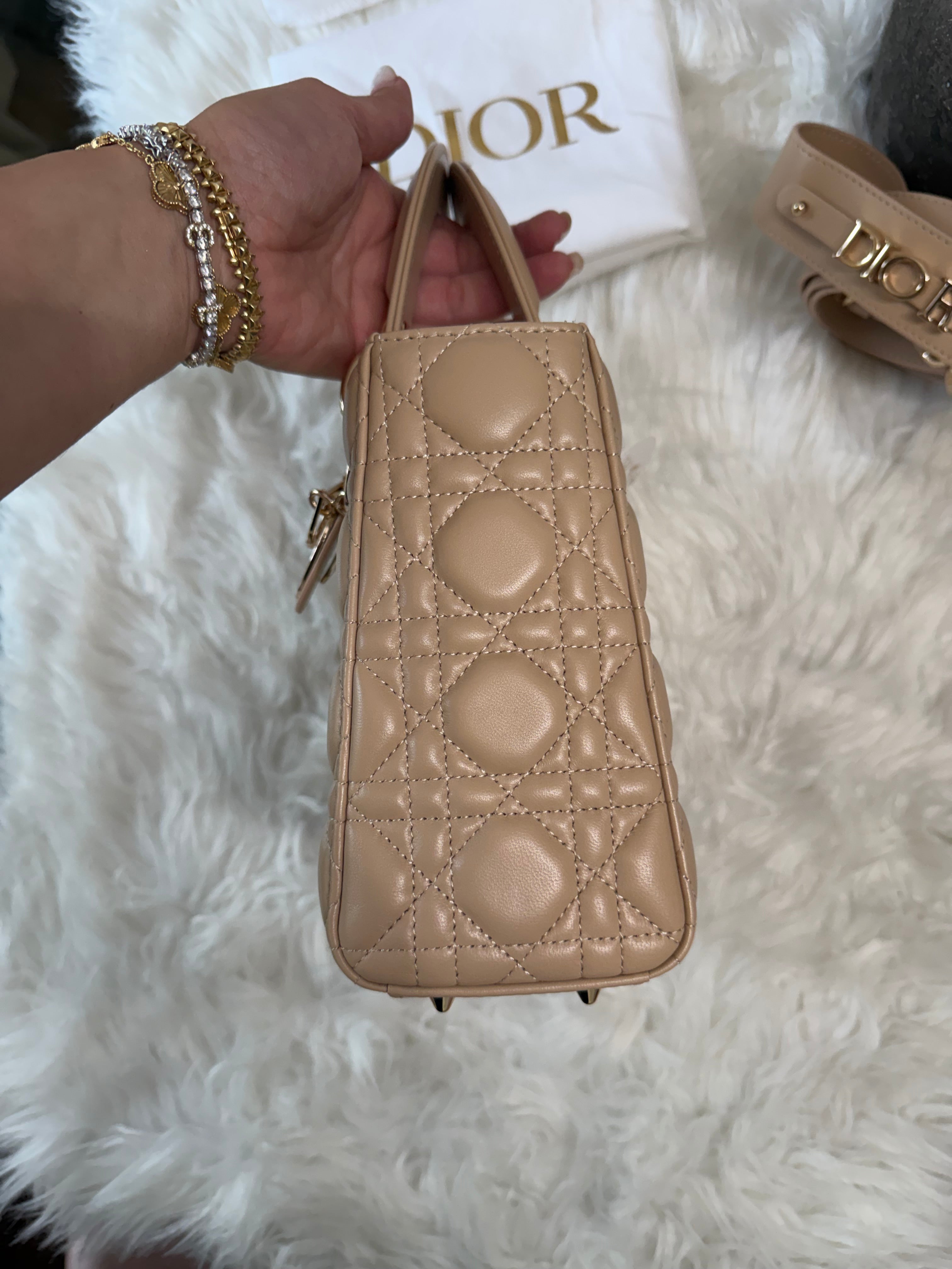 CHRISTIAN DIOR MY LADY D LAMBSKIN CANNAGE WITH LUCKY BADGES