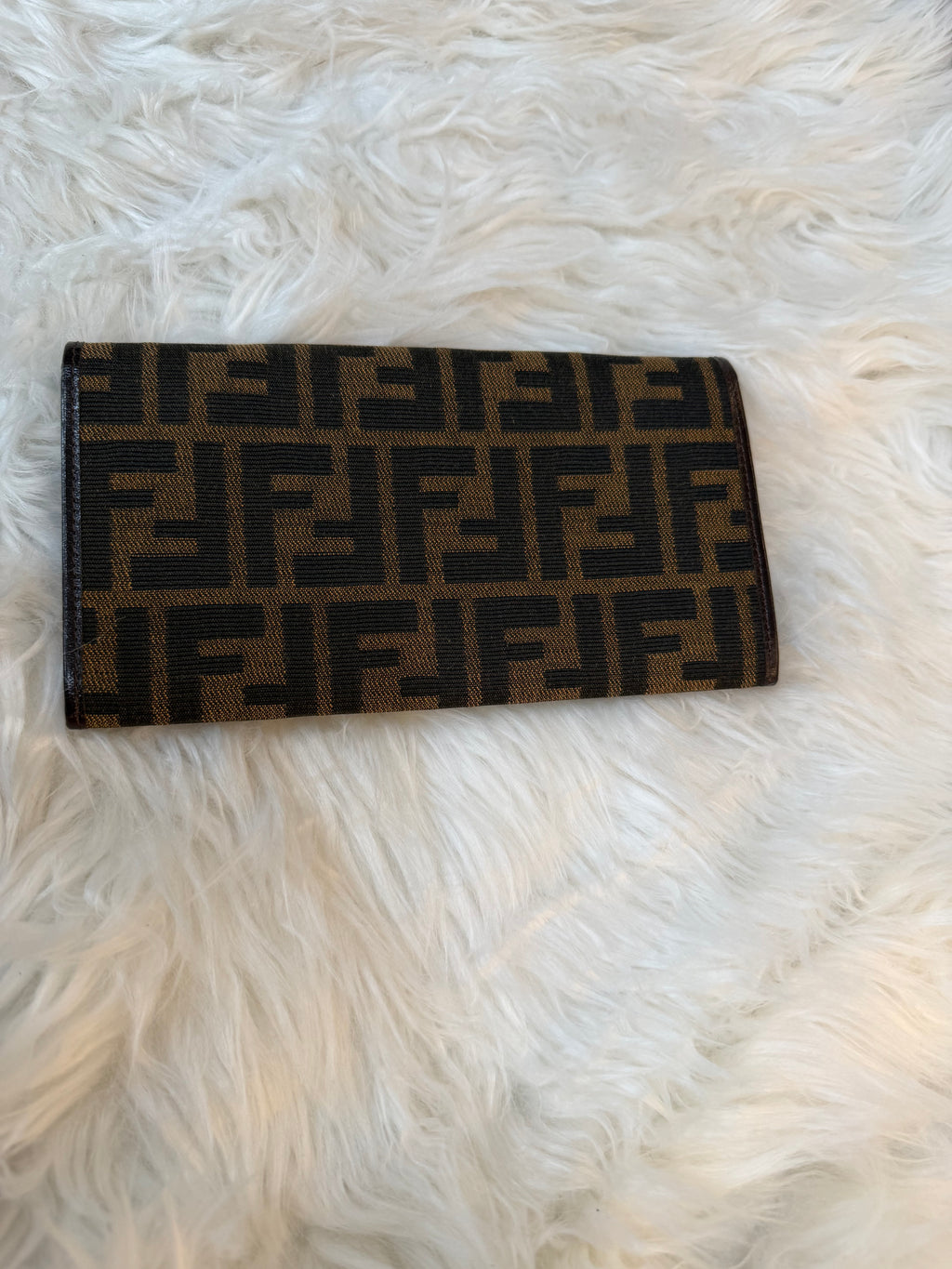 FENDI ZUCCA FF LONG WALLET CLUTCH CANVAS