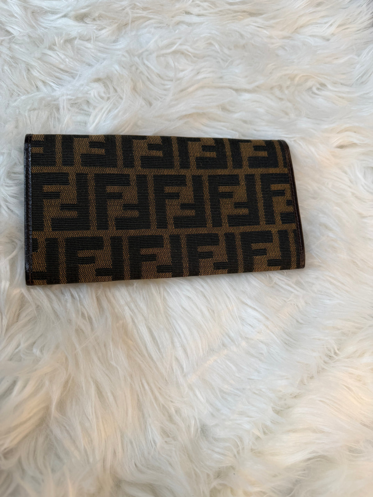 FENDI ZUCCA FF LONG WALLET CLUTCH CANVAS