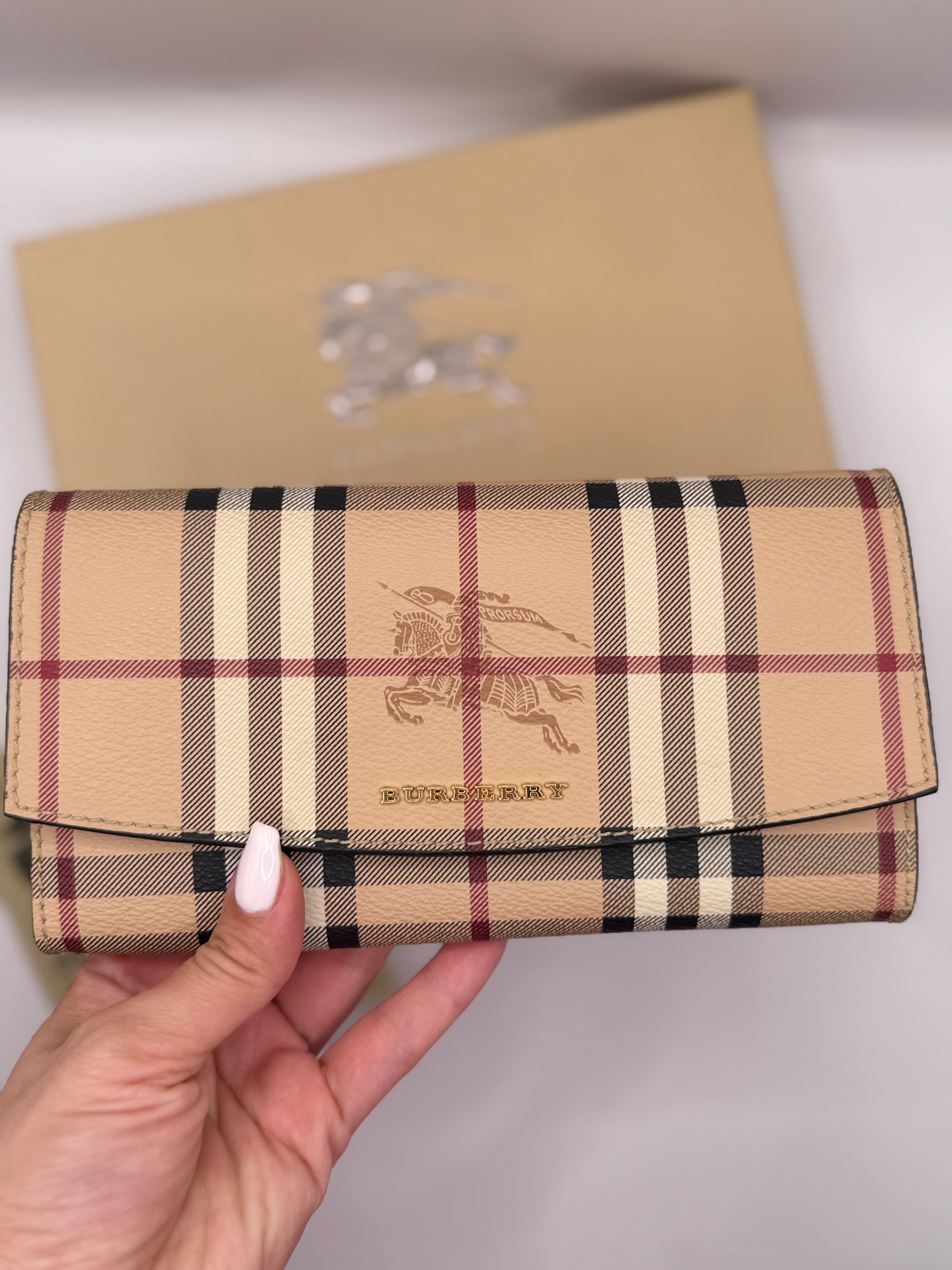BURBERRY HARRIS LONG WALLET CHECK PATTERN PRINT