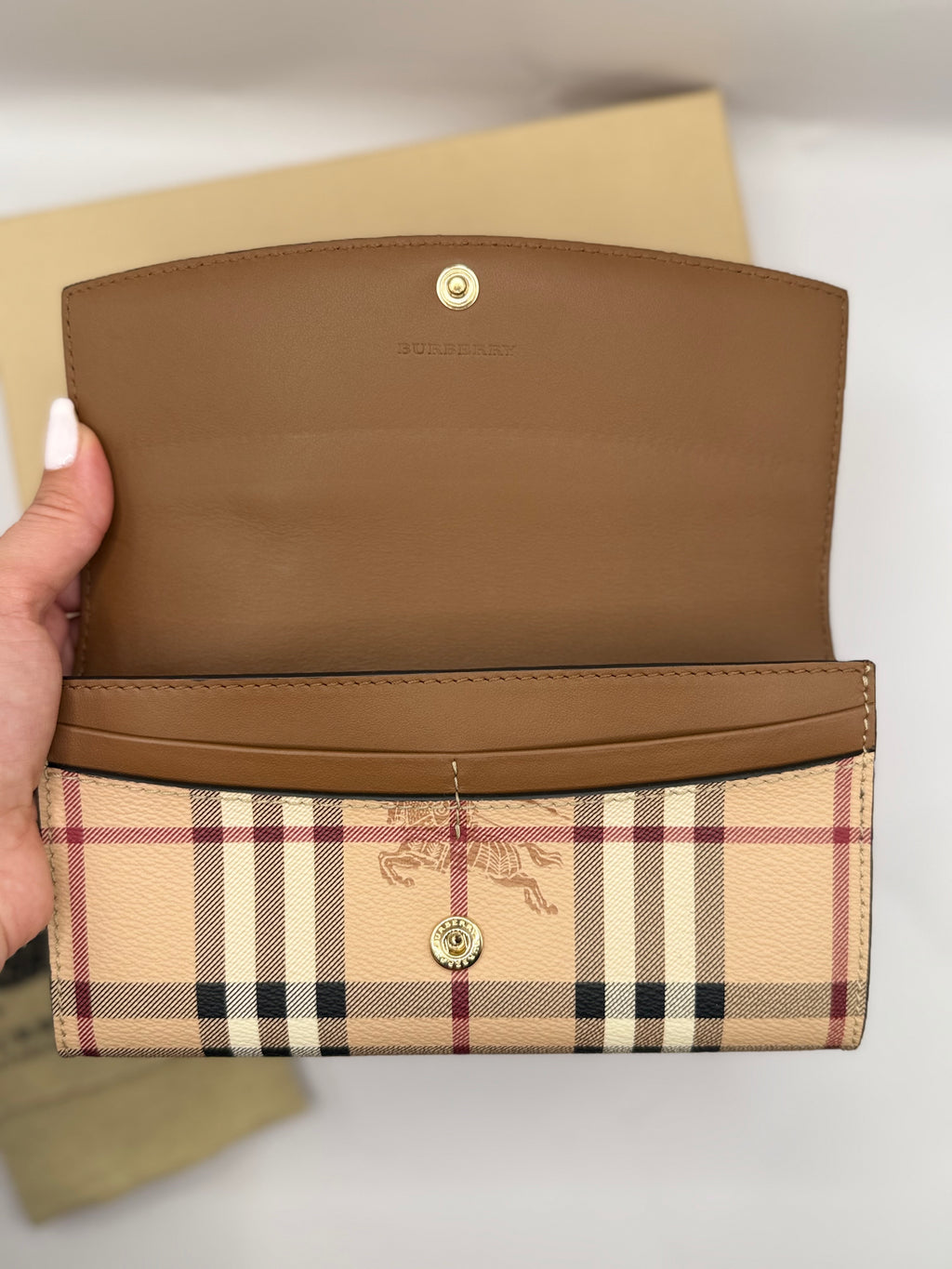BURBERRY HARRIS LONG WALLET CHECK PATTERN PRINT