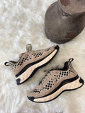 Chanel suede CC interlocking sneakers with Open net