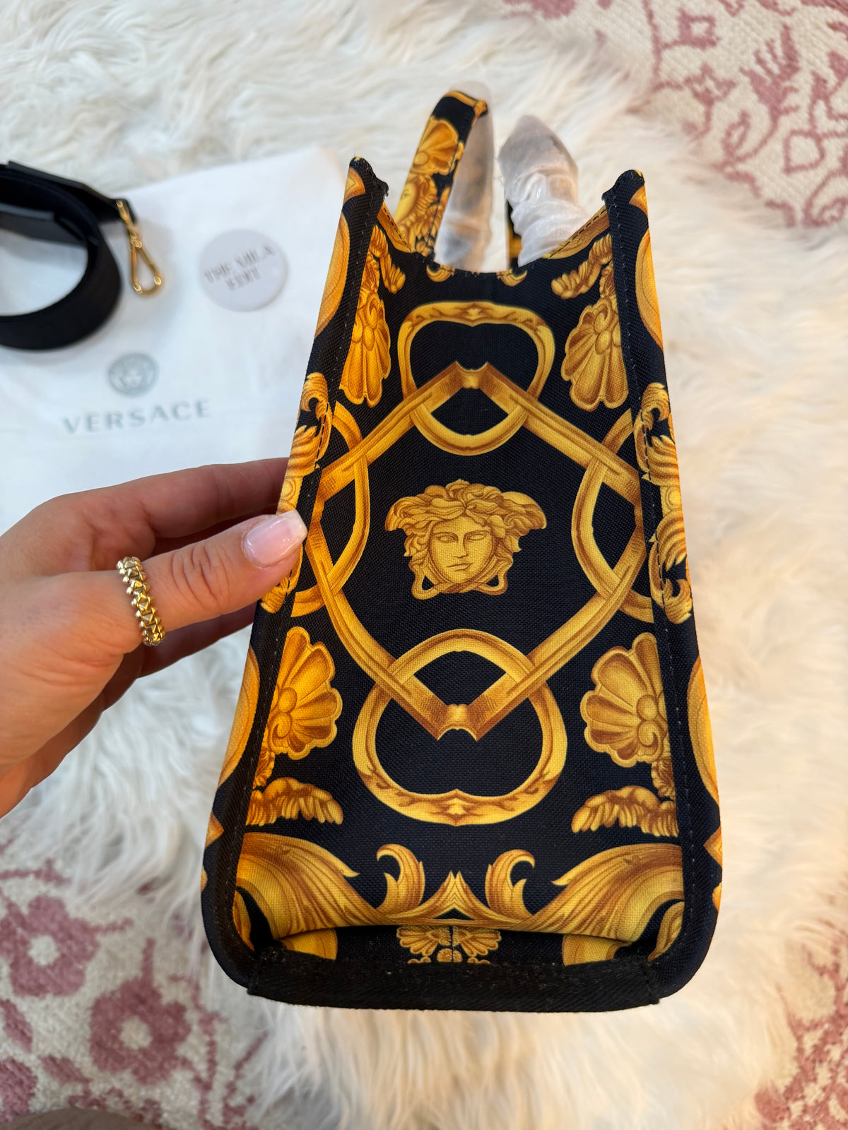 VERSACE BAROCCO MEDUSA CANVAS TOTE BAG