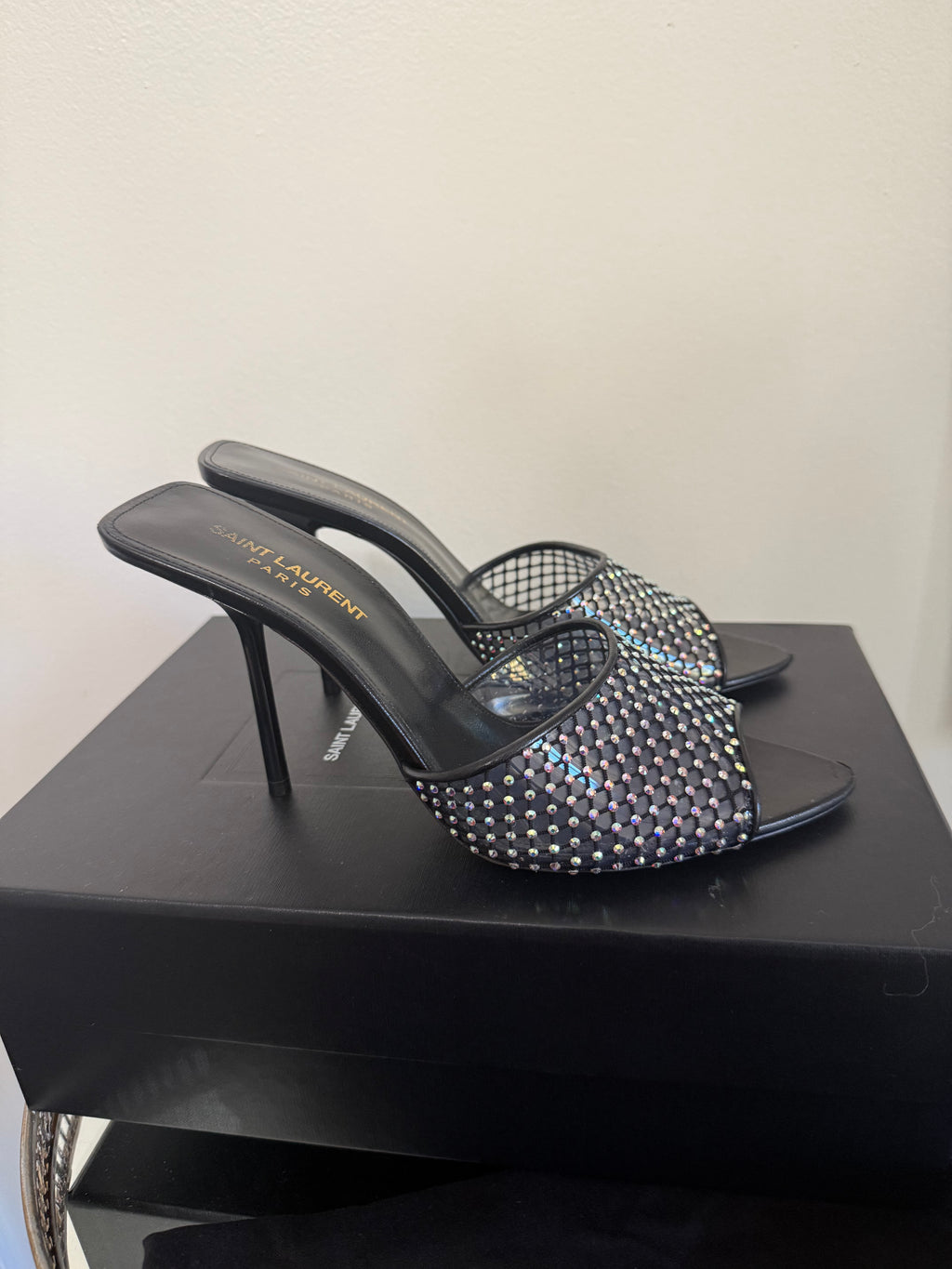 SAINT LAURENT PVC CRYSTAL SLIDES