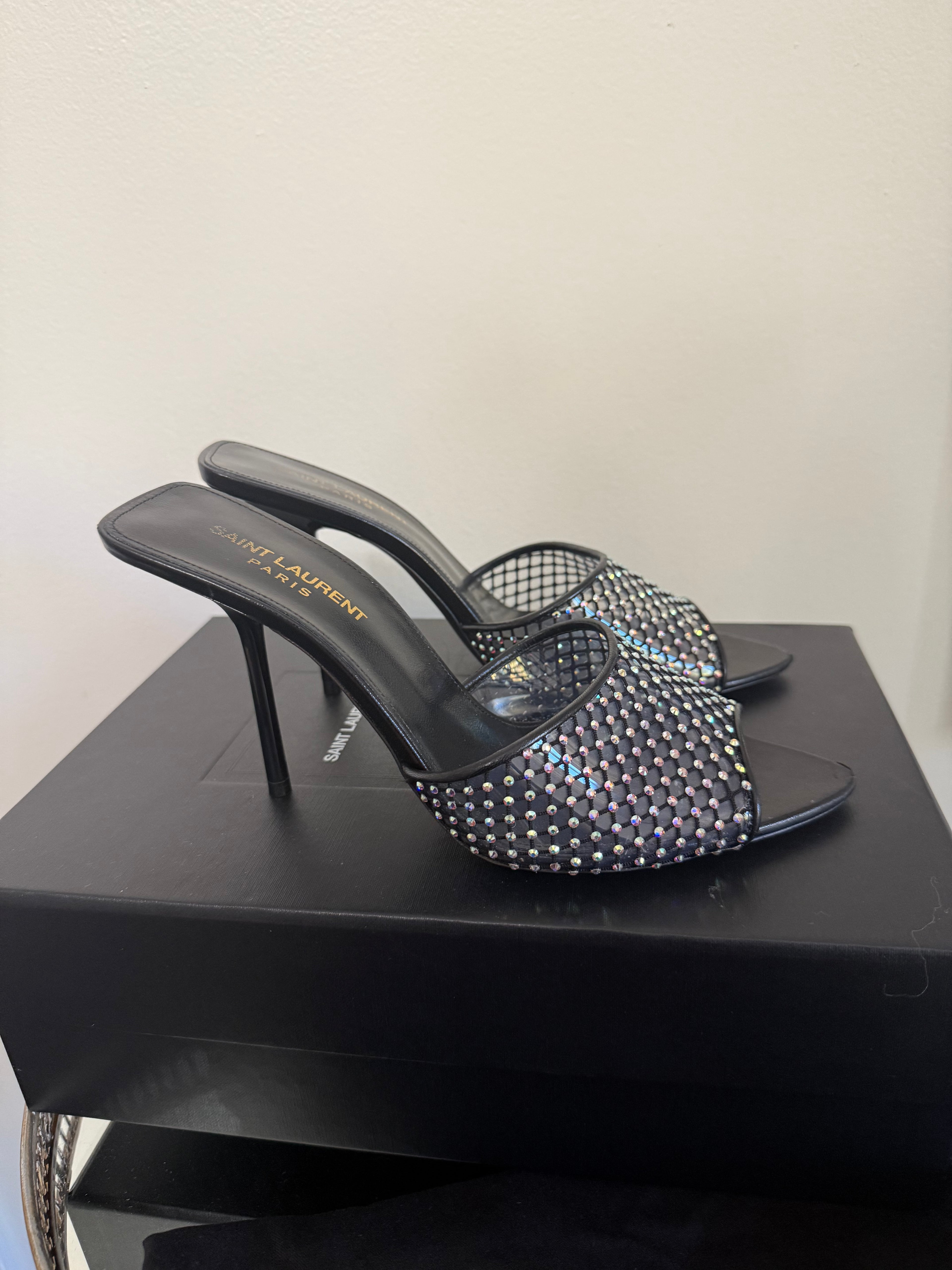 SAINT LAURENT PVC CRYSTAL SLIDES
